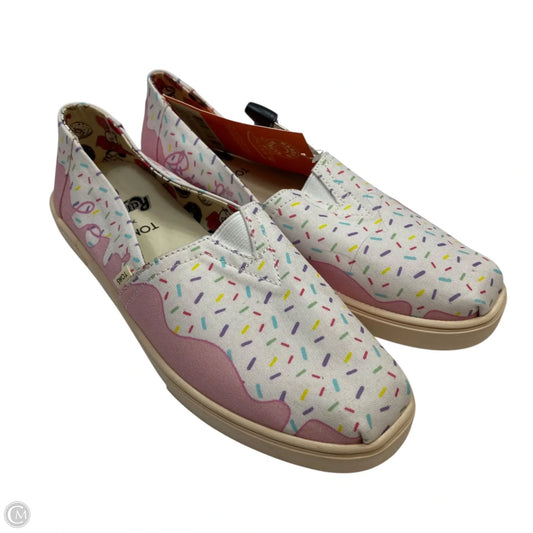 Shoes Flats By Toms In Pink & White, Size: 8.5