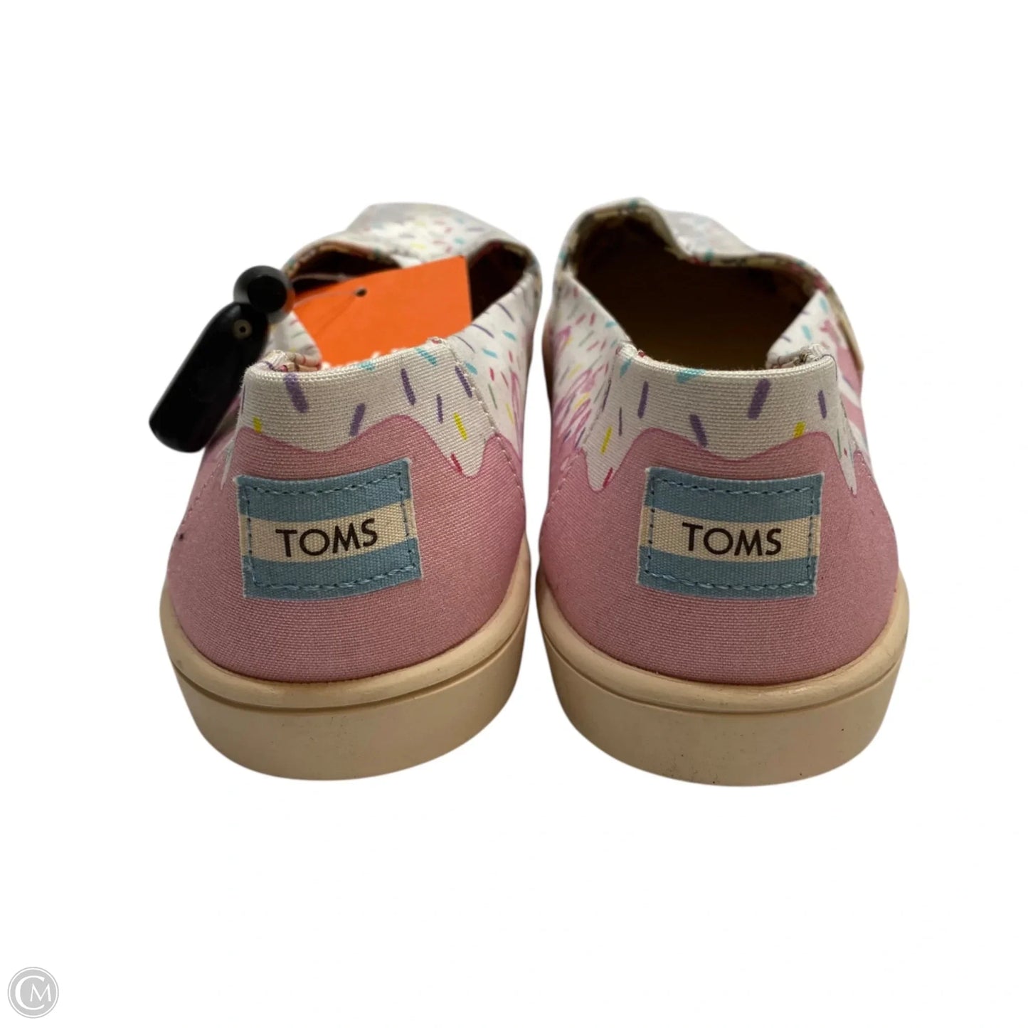 Shoes Flats By Toms In Pink & White, Size: 8.5