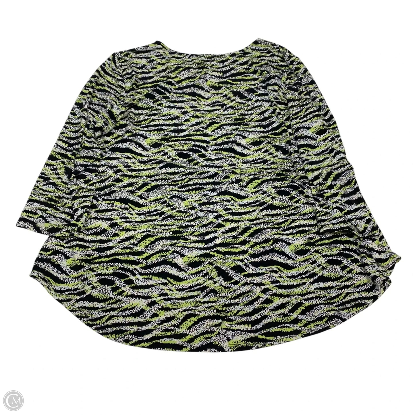 Top 3/4 Sleeve By Ruby Rd In Black & Green, Size: Xl