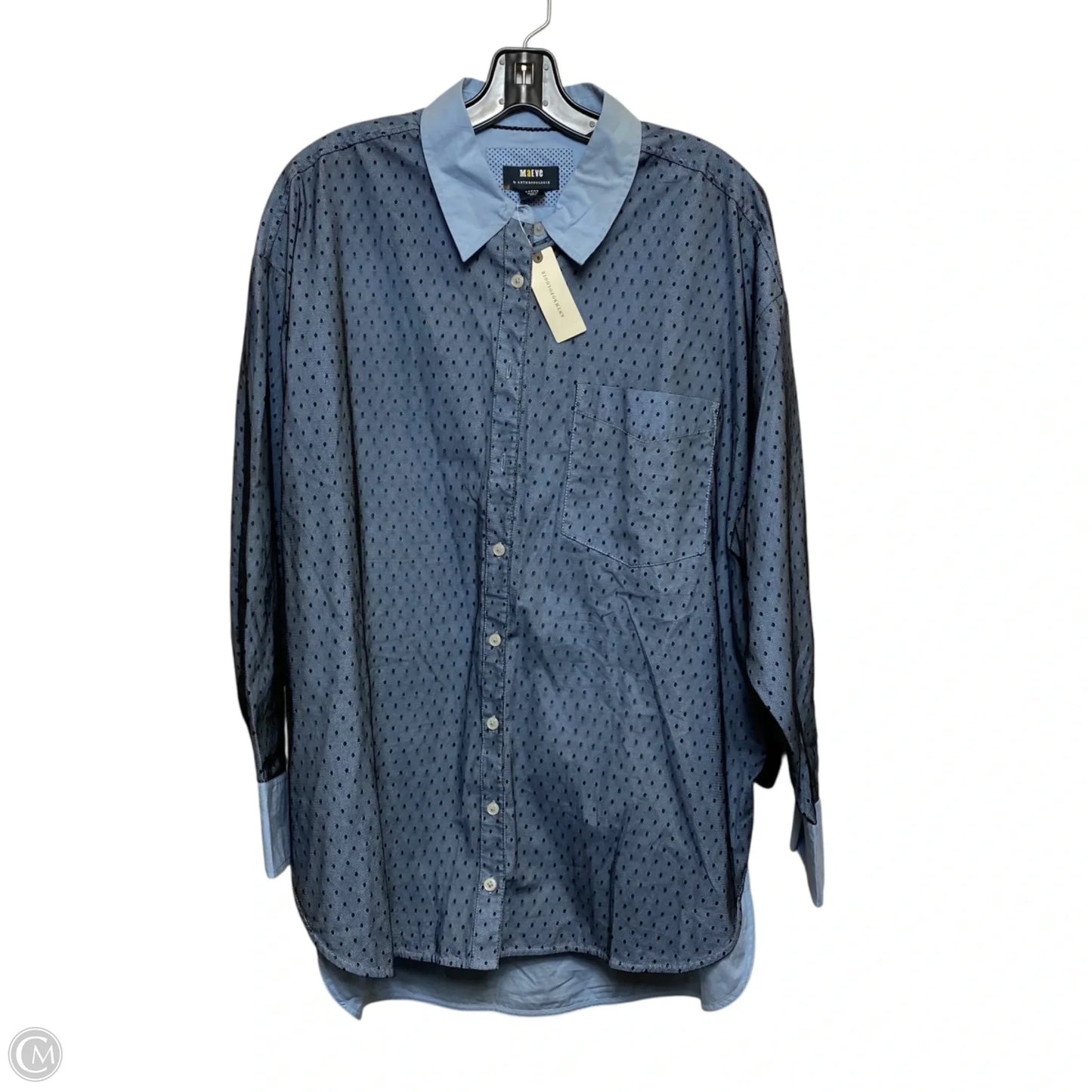 Top Long Sleeve By Maeve In Blue, Size: L