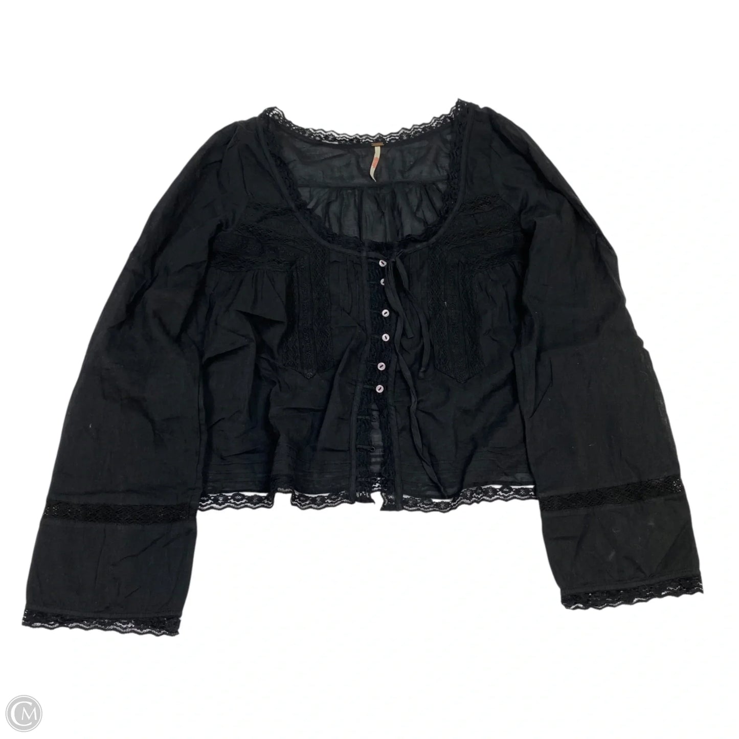 Top Long Sleeve By Free People In Black, Size: M
