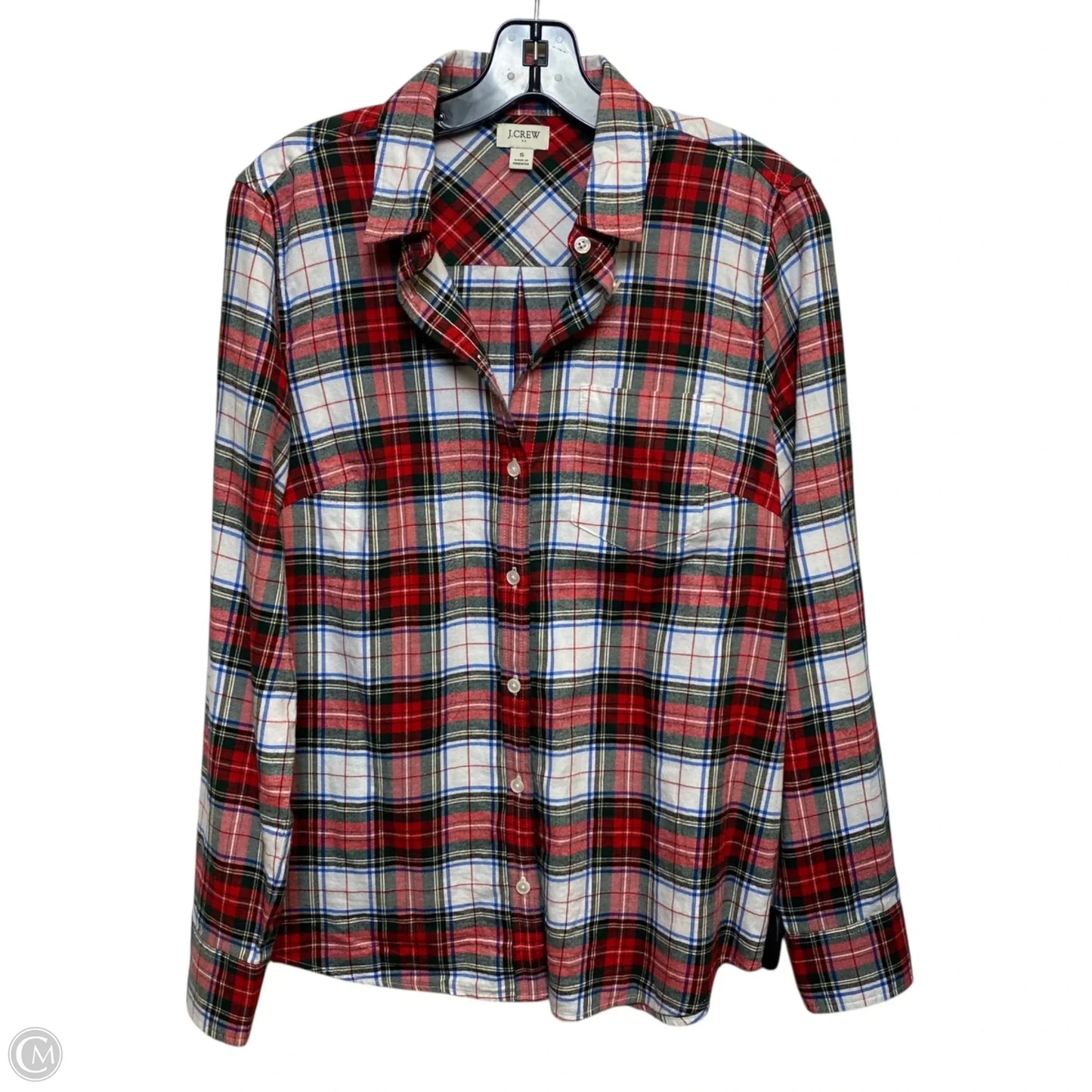 Top Long Sleeve By J. Crew In Red & White, Size: S