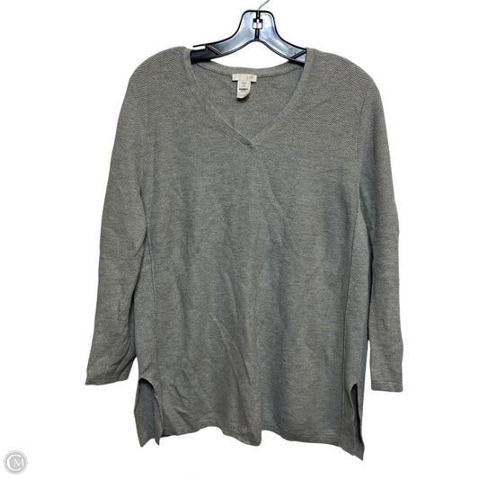 Top Long Sleeve By Talbots In Grey, Size: Mp