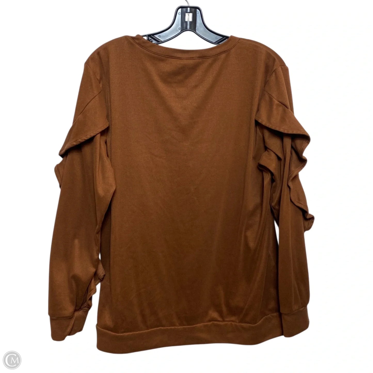 Top Long Sleeve By Clothes Mentor In Brown, Size: L