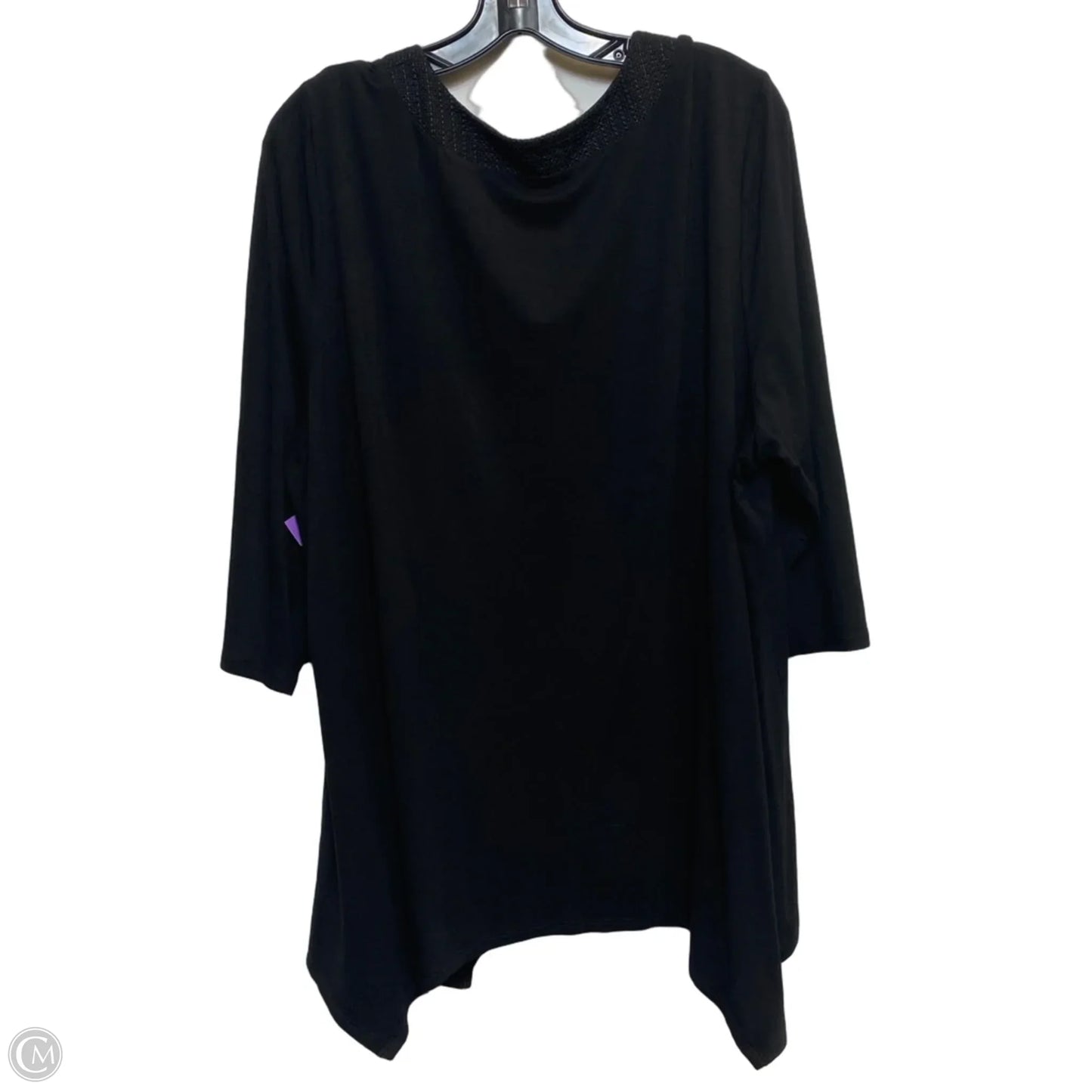 Top 3/4 Sleeve By Adrianna Papell In Black, Size: 3x