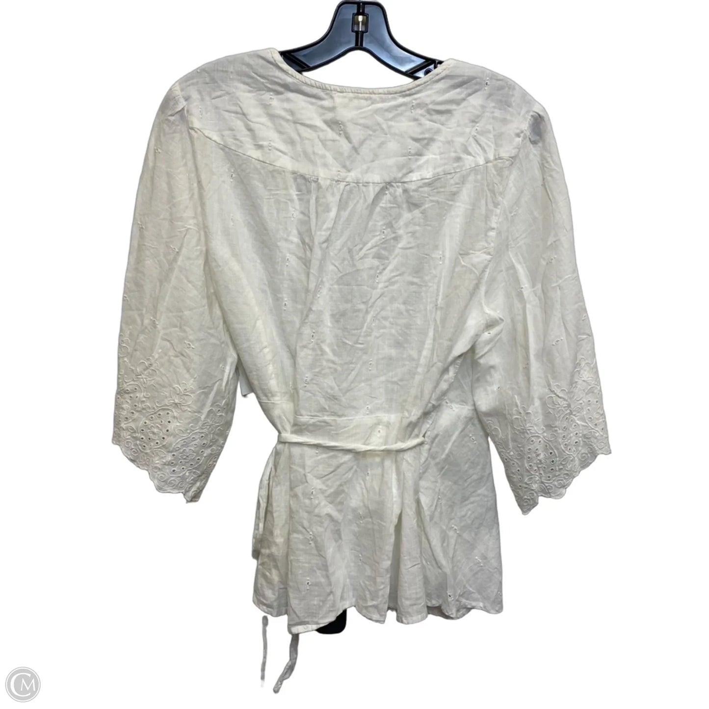 Blouse Short Sleeve By Meadow Rue In Cream, Size: Xl