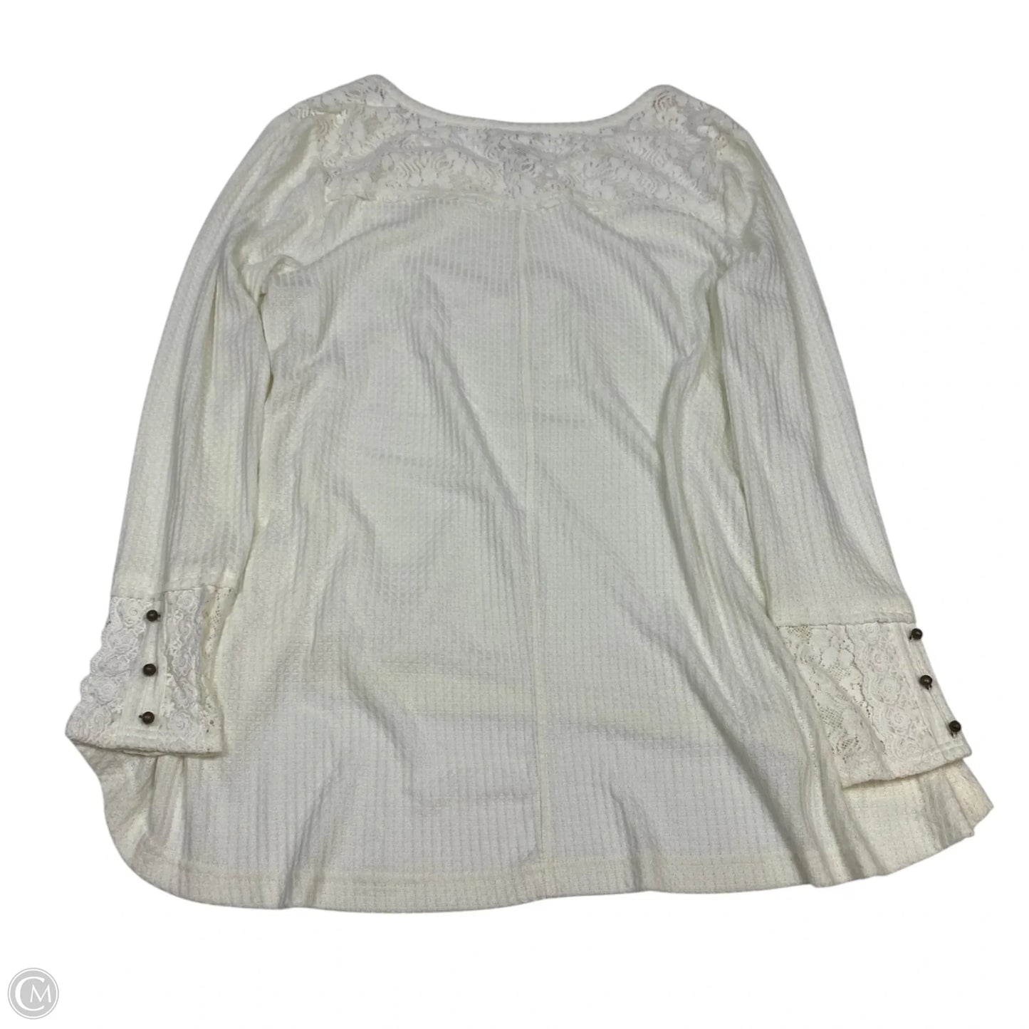 Top Long Sleeve By Cato In Cream, Size: L