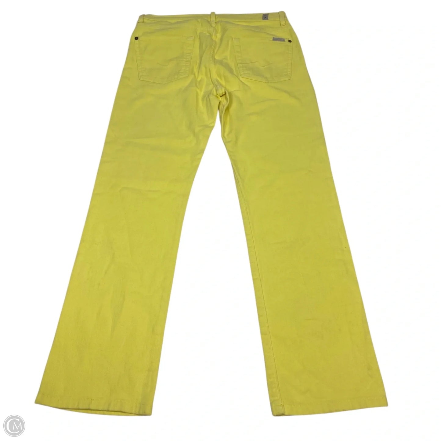 Jeans Designer By 7 For All Mankind In Yellow Denim, Size: 10