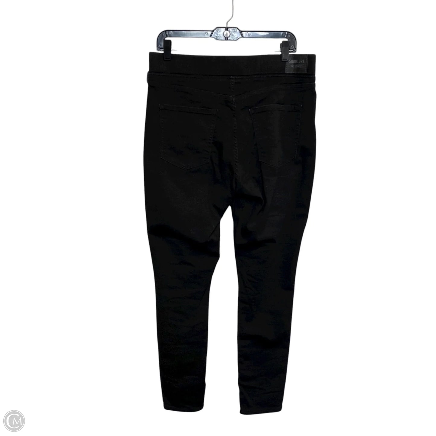 Jeans Skinny By Levis In Black Denim, Size: 12