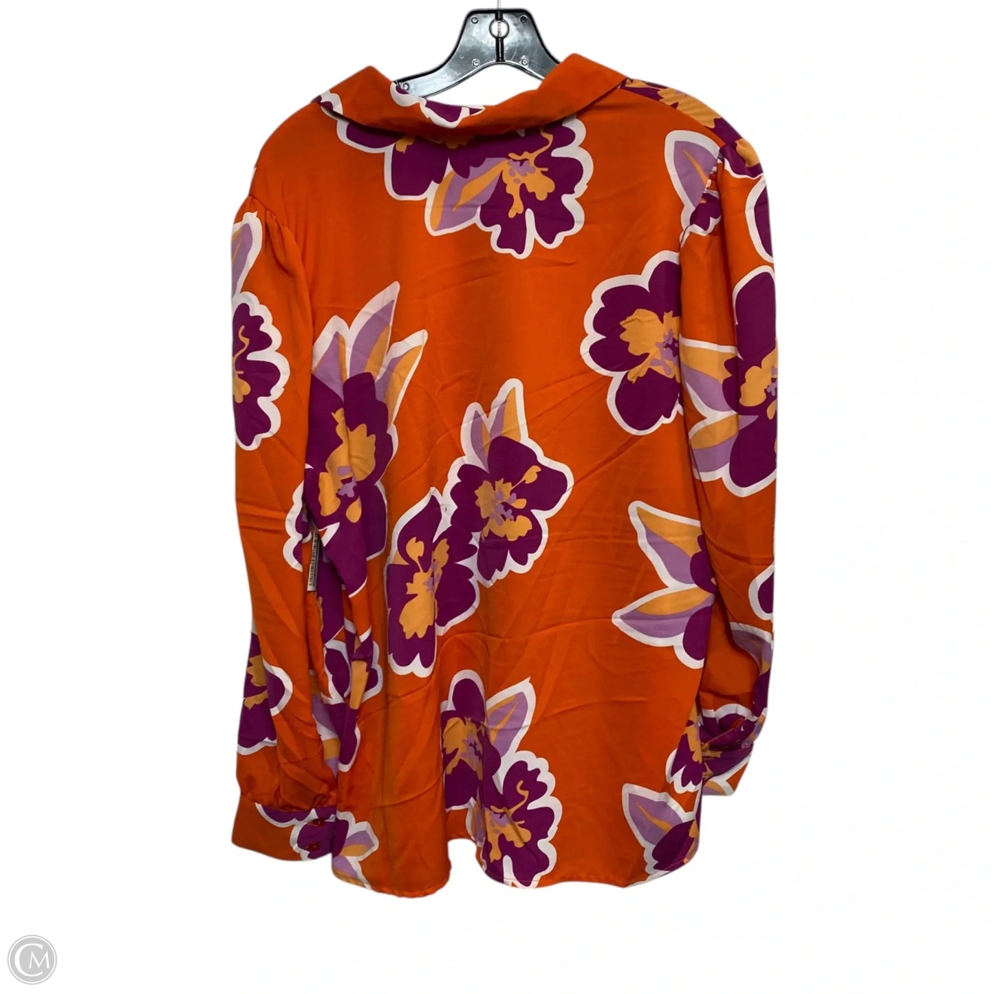Blouse Long Sleeve By Cato In Orange & Purple, Size: Xl