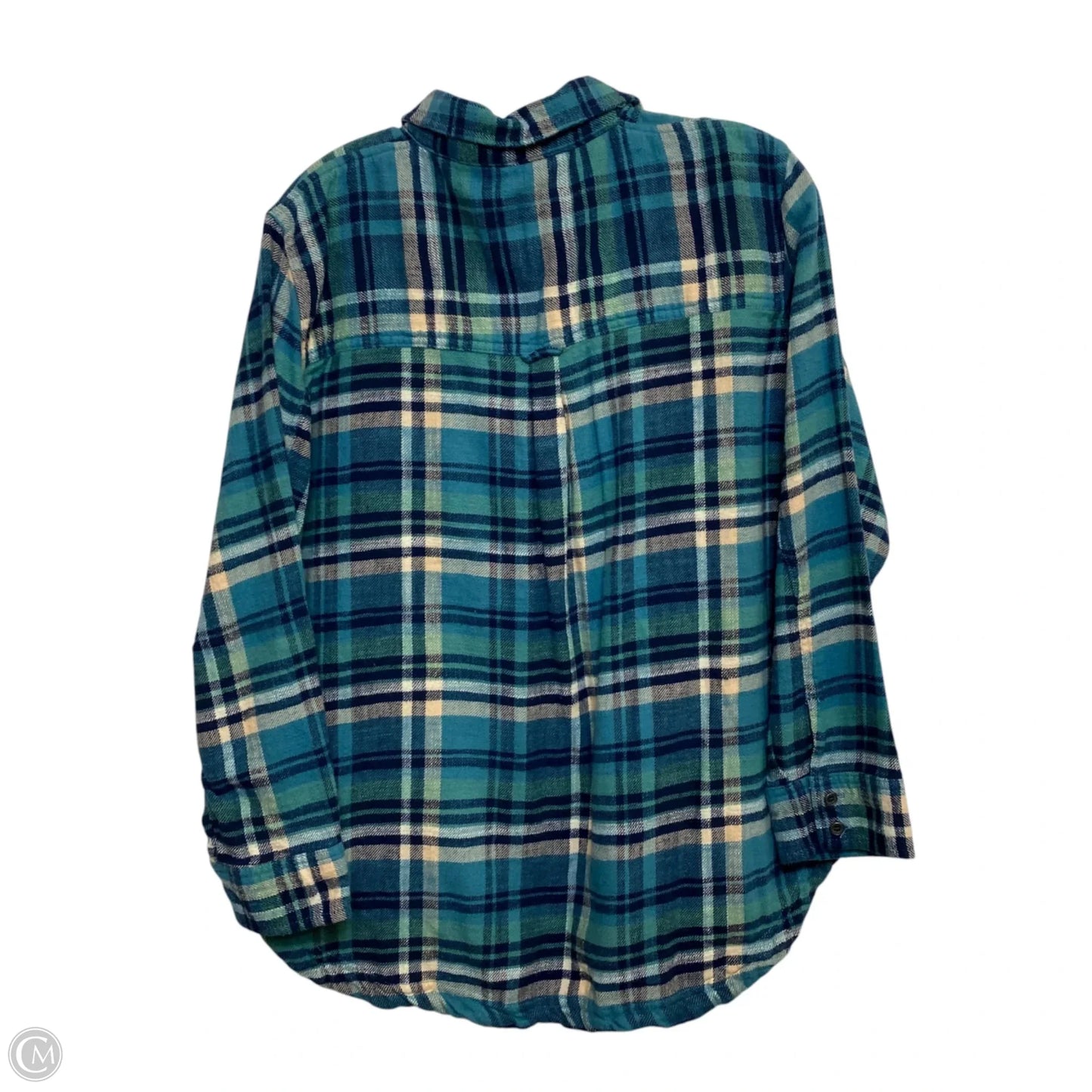 Top Long Sleeve By American Eagle In Blue & Green, Size: S