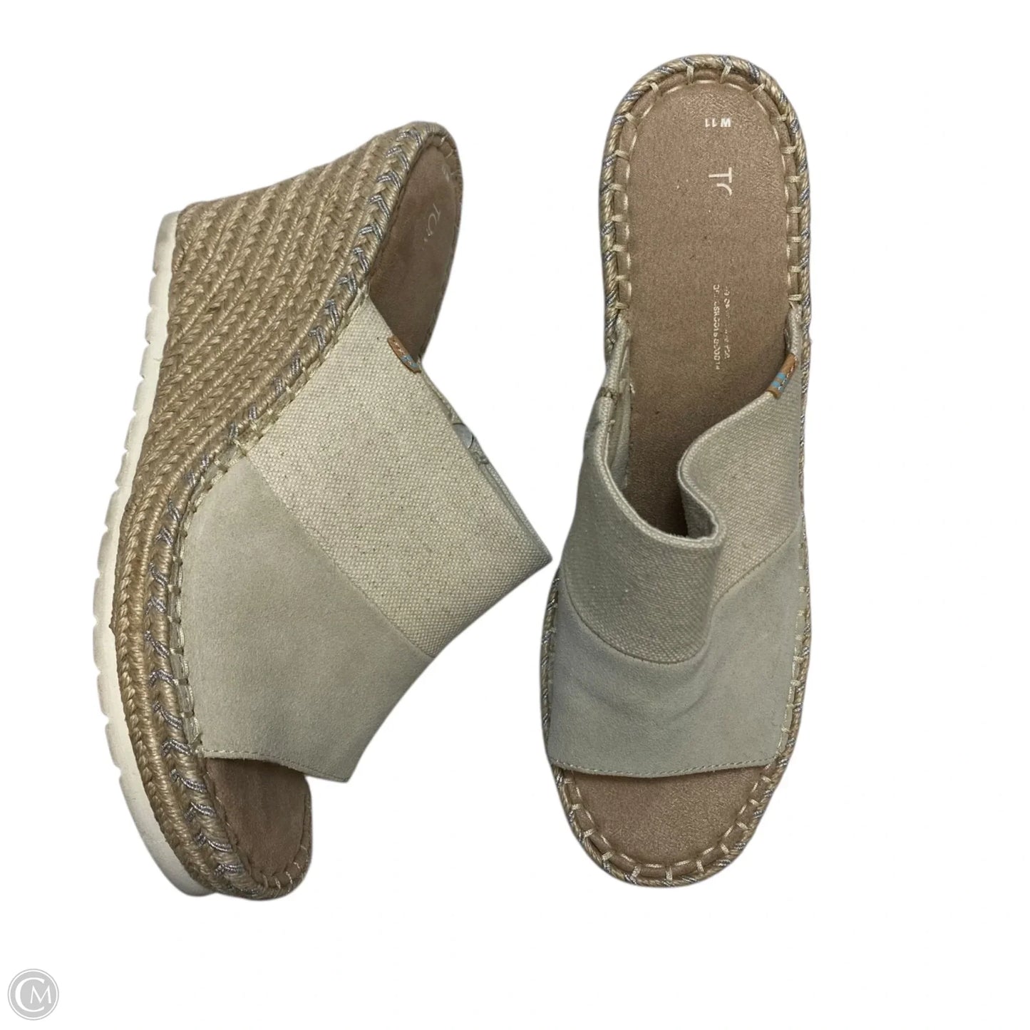 Sandals Heels Wedge By Toms In Cream, Size: 11