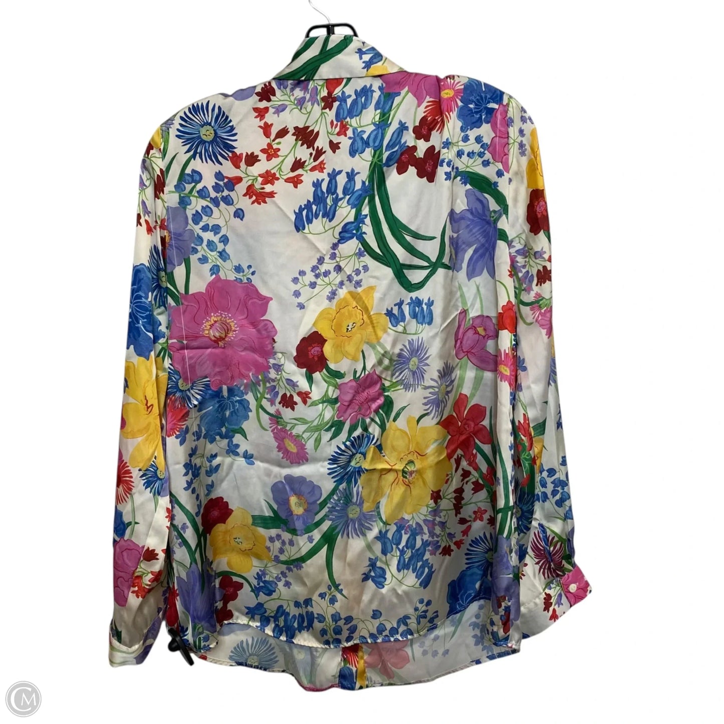 Blouse Long Sleeve By Zara In Multi-colored, Size: M