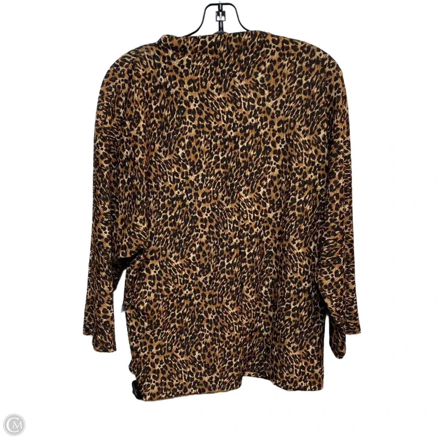 Top Long Sleeve By Kim & Cami In Animal Print, Size: L