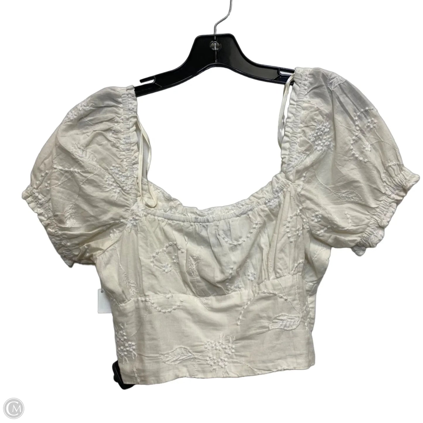 Top Short Sleeve By Forever 21 In Cream, Size: S