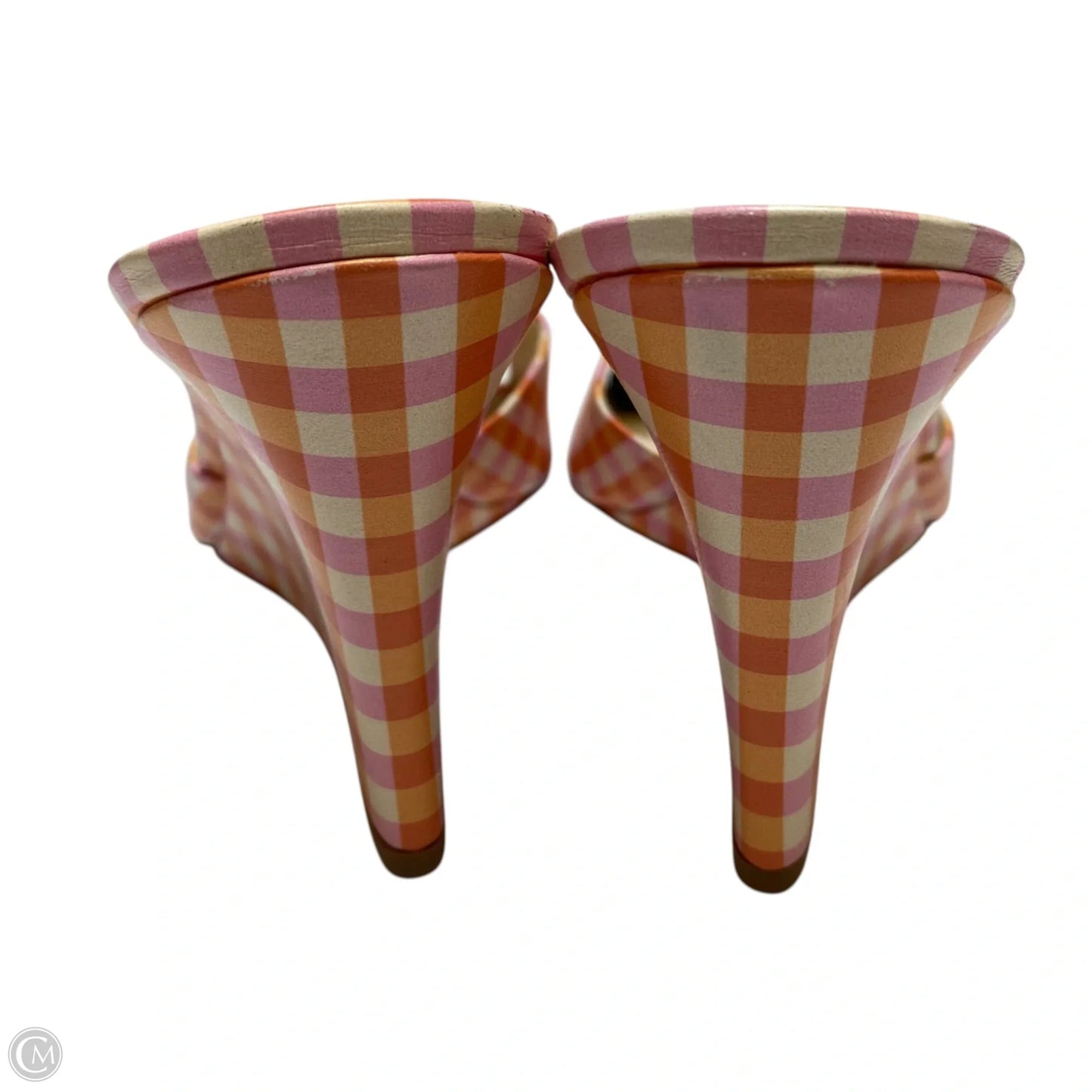Sandals Heels Wedge By Maeve In Orange & Pink, Size: 10