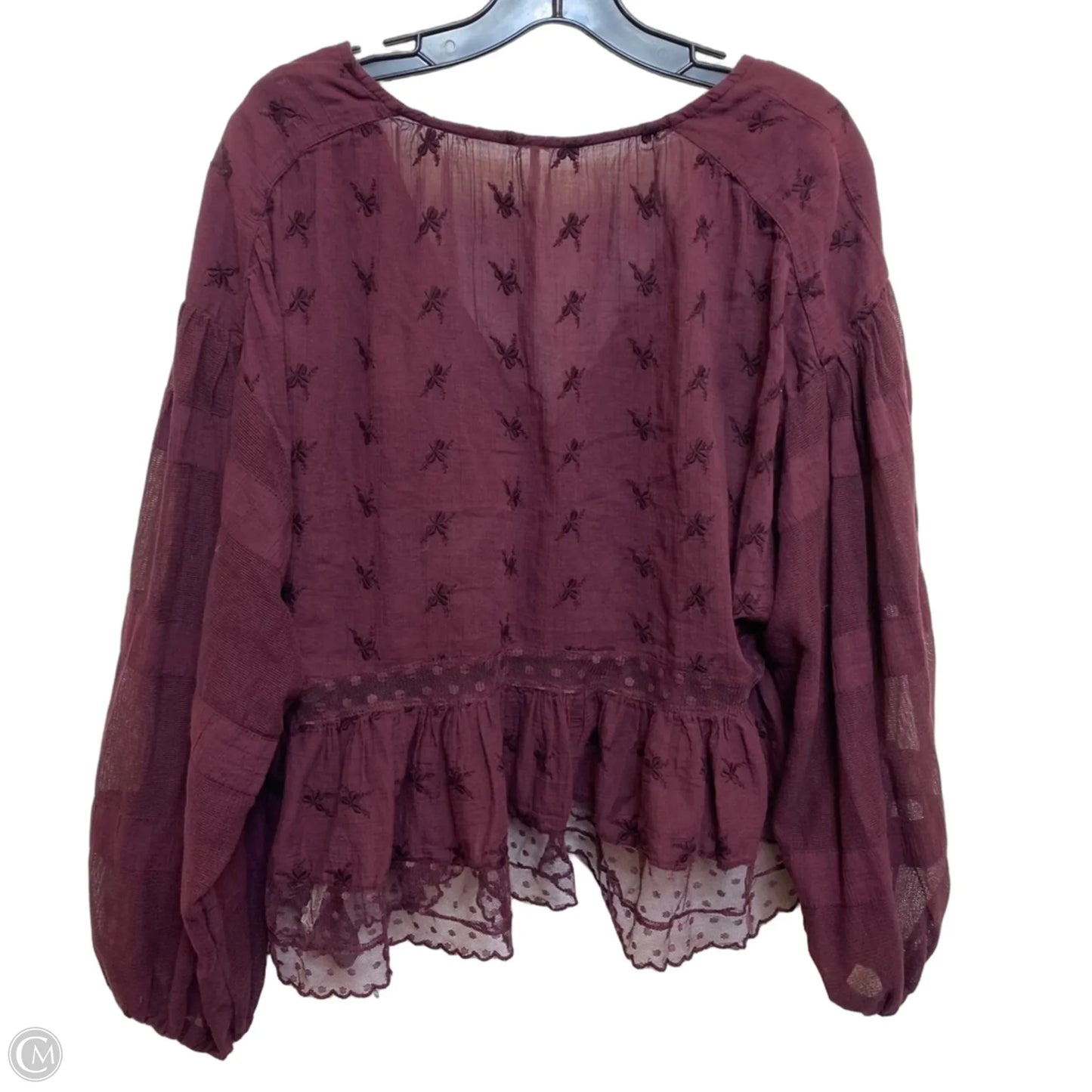 Top Long Sleeve By Free People In Red, Size: L