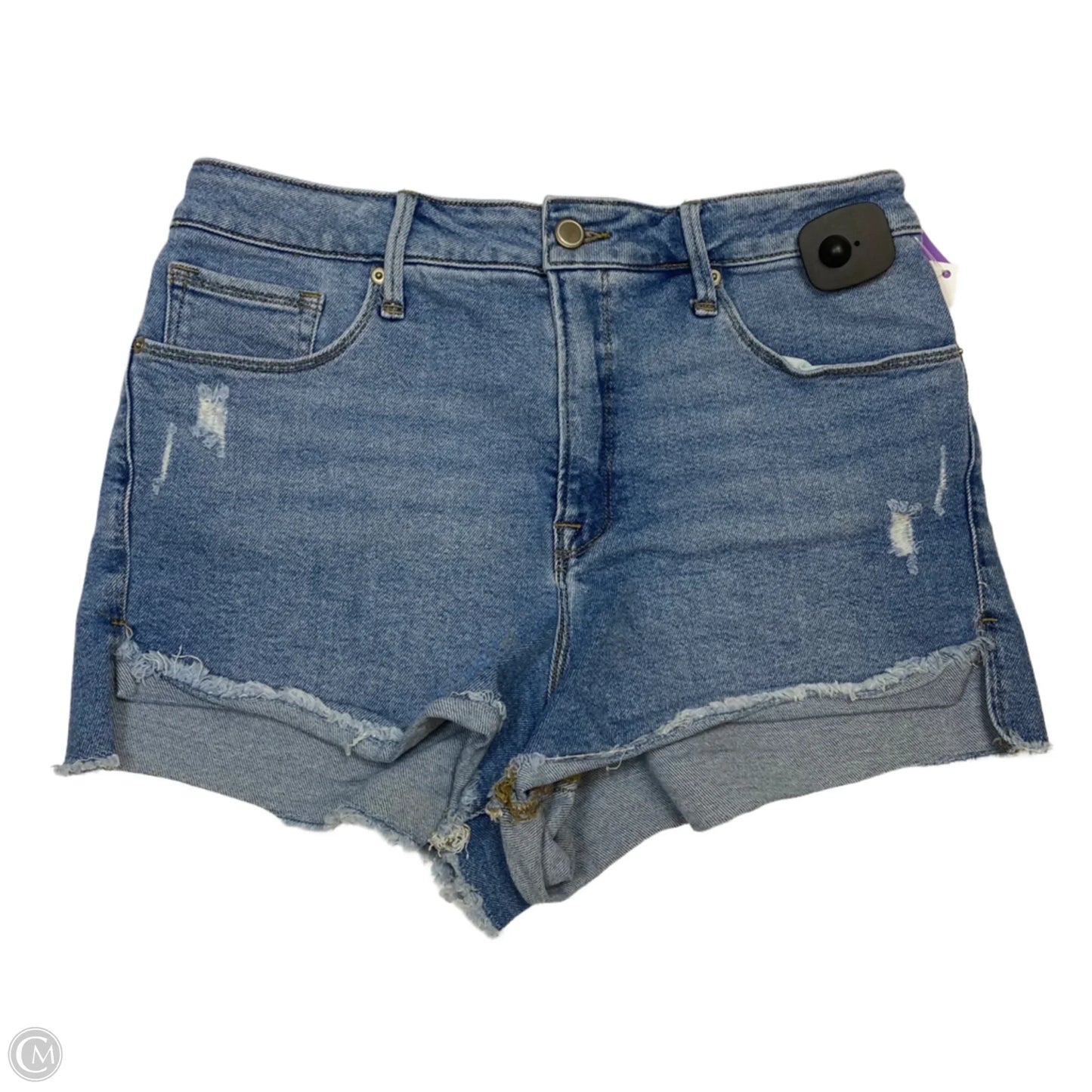 Shorts Designer By Good American In Blue Denim, Size: 14