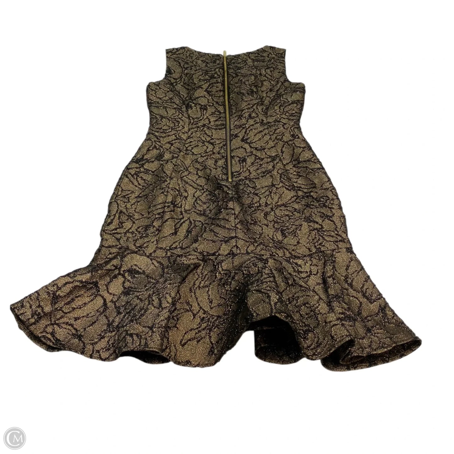 Dress Casual Short By Calvin Klein In Black & Gold, Size: S