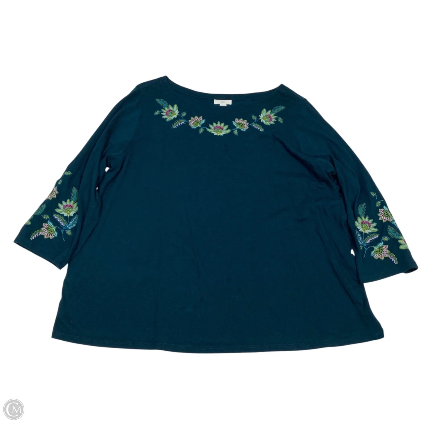 Top 3/4 Sleeve By J. Jill In Green, Size: Xl