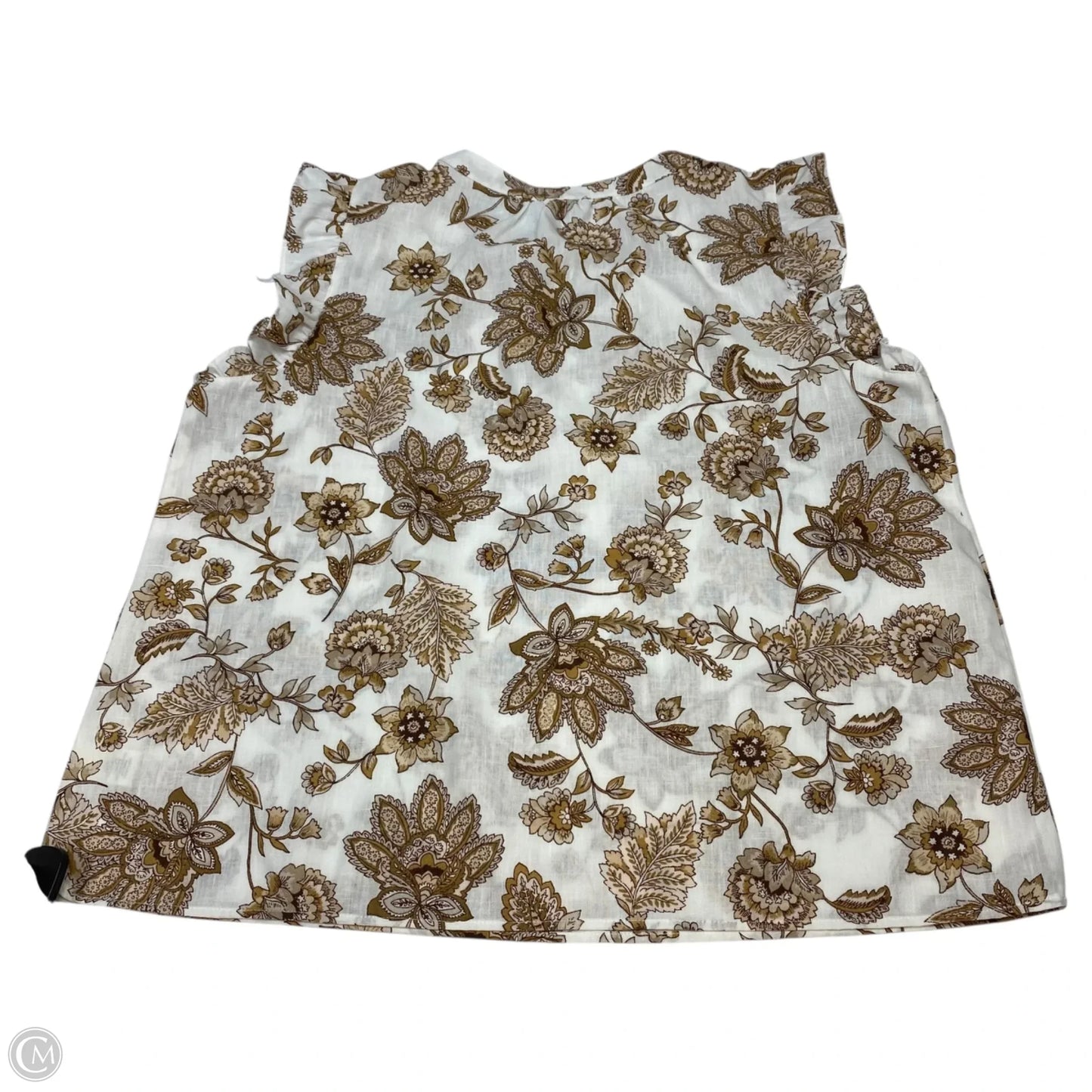 Top Sleeveless By Floral & Ivy In Cream & Tan, Size: Xl