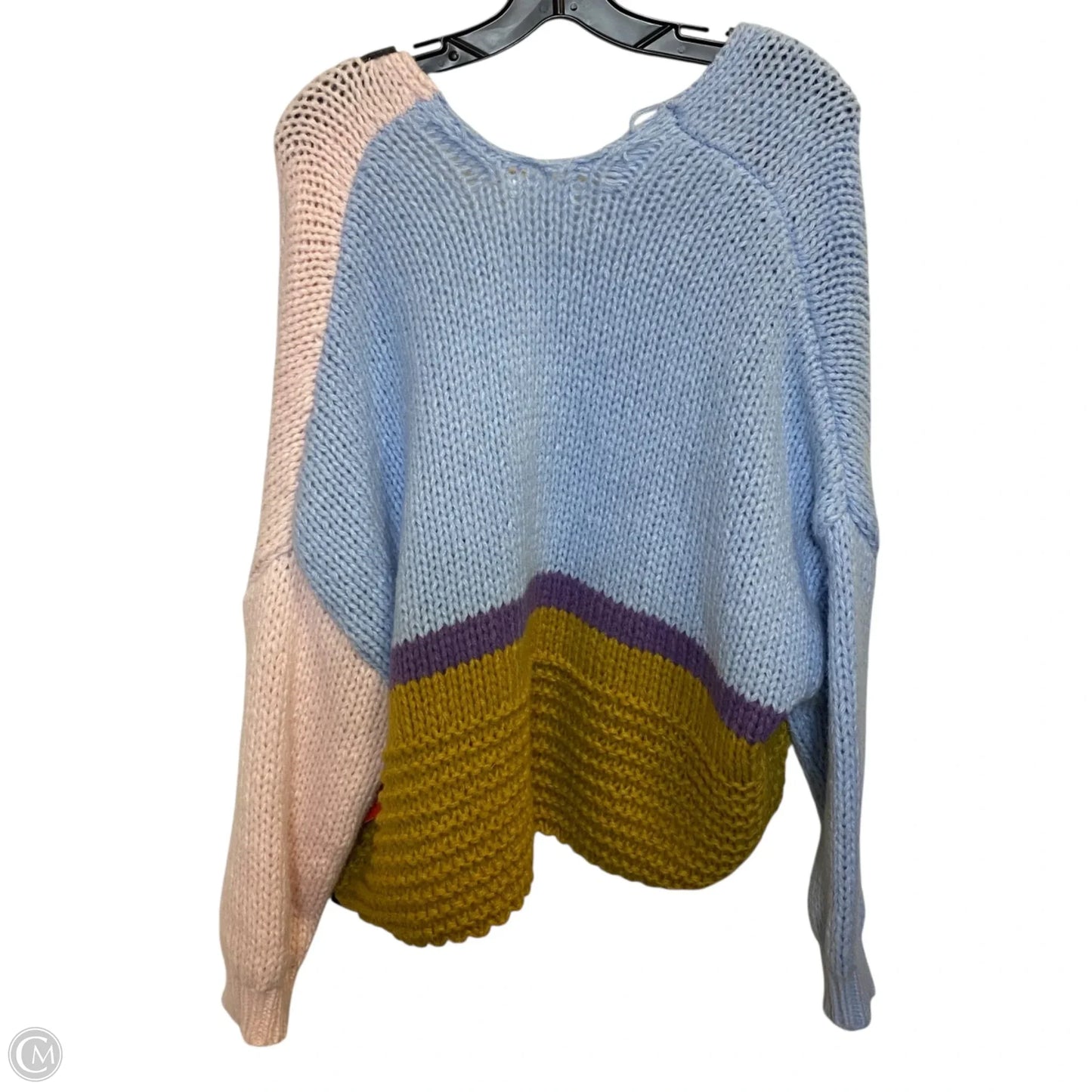 Sweater Cardigan By Endless Blu In Pink & Tan, Size: S