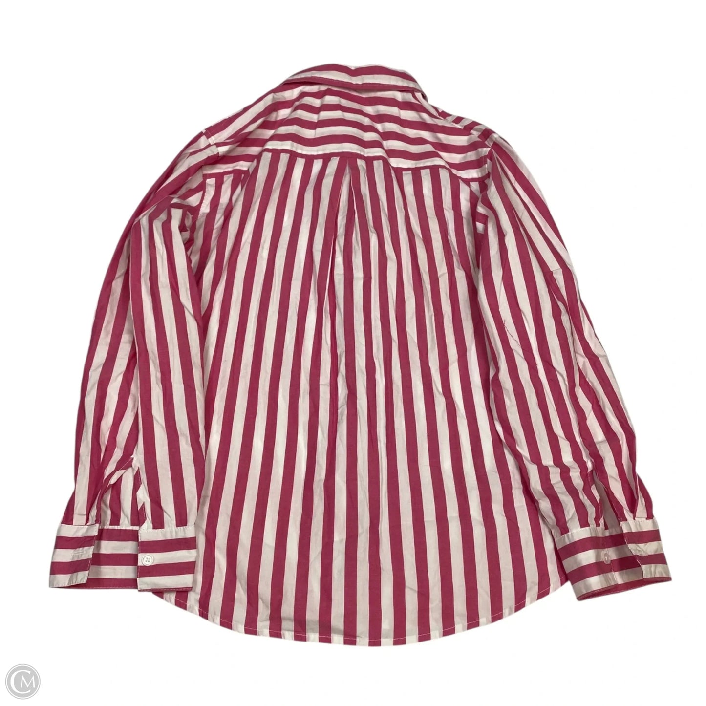 Top Long Sleeve By Maurices In Pink & White, Size: Xl