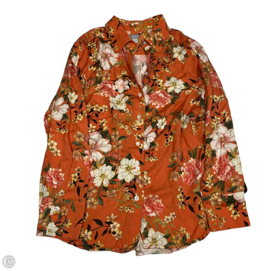 Top Long Sleeve By Chicos In Orange, Size: L