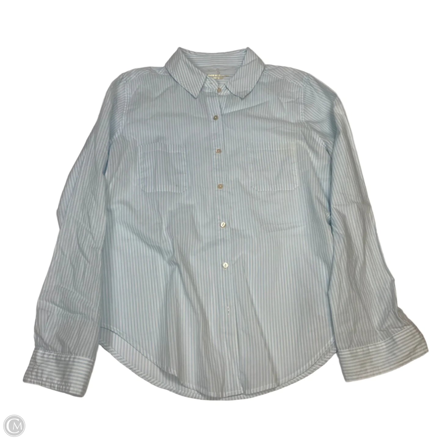 Top Long Sleeve Designer By Lilly Pulitzer In Blue & White, Size: S