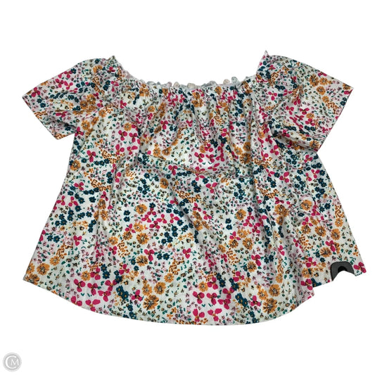 Top Short Sleeve By Shein In Green & Pink, Size: 1x