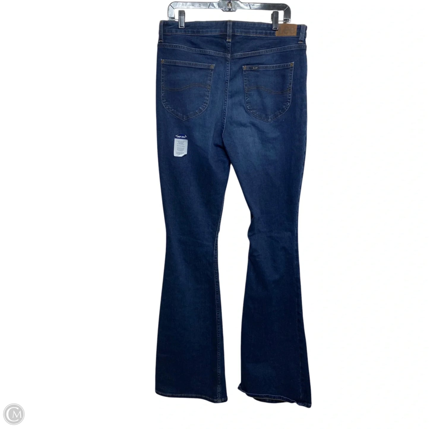 Jeans Flared By Lee In Blue Denim, Size: 14l