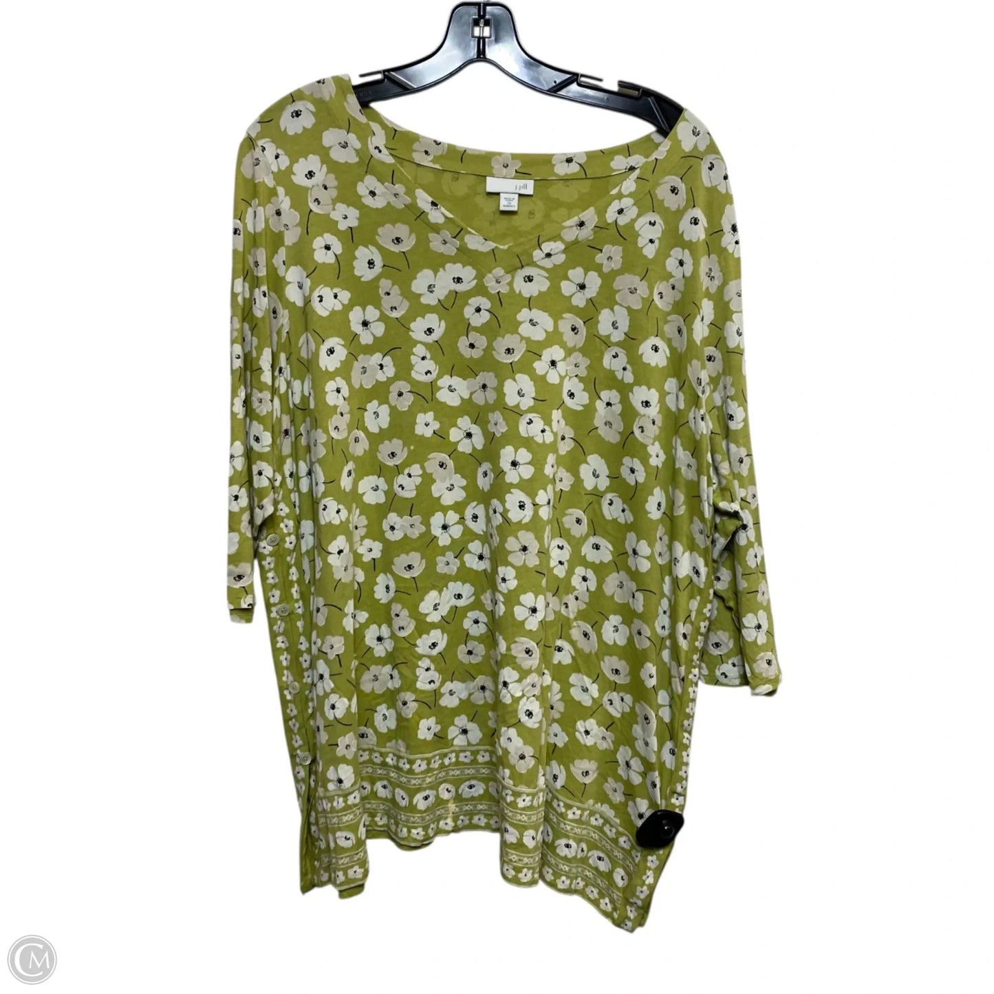 Top 3/4 Sleeve By J. Jill In Green, Size: 2x
