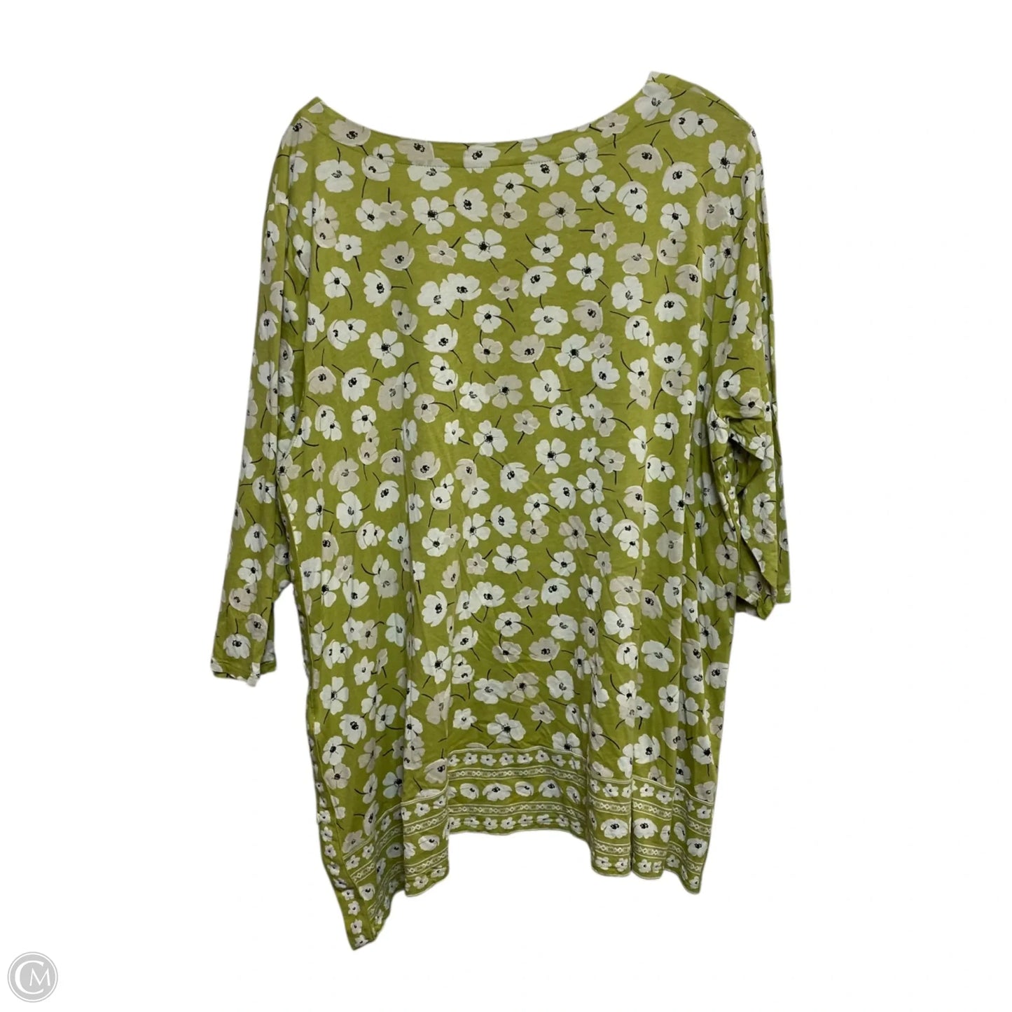 Top 3/4 Sleeve By J. Jill In Green, Size: 2x
