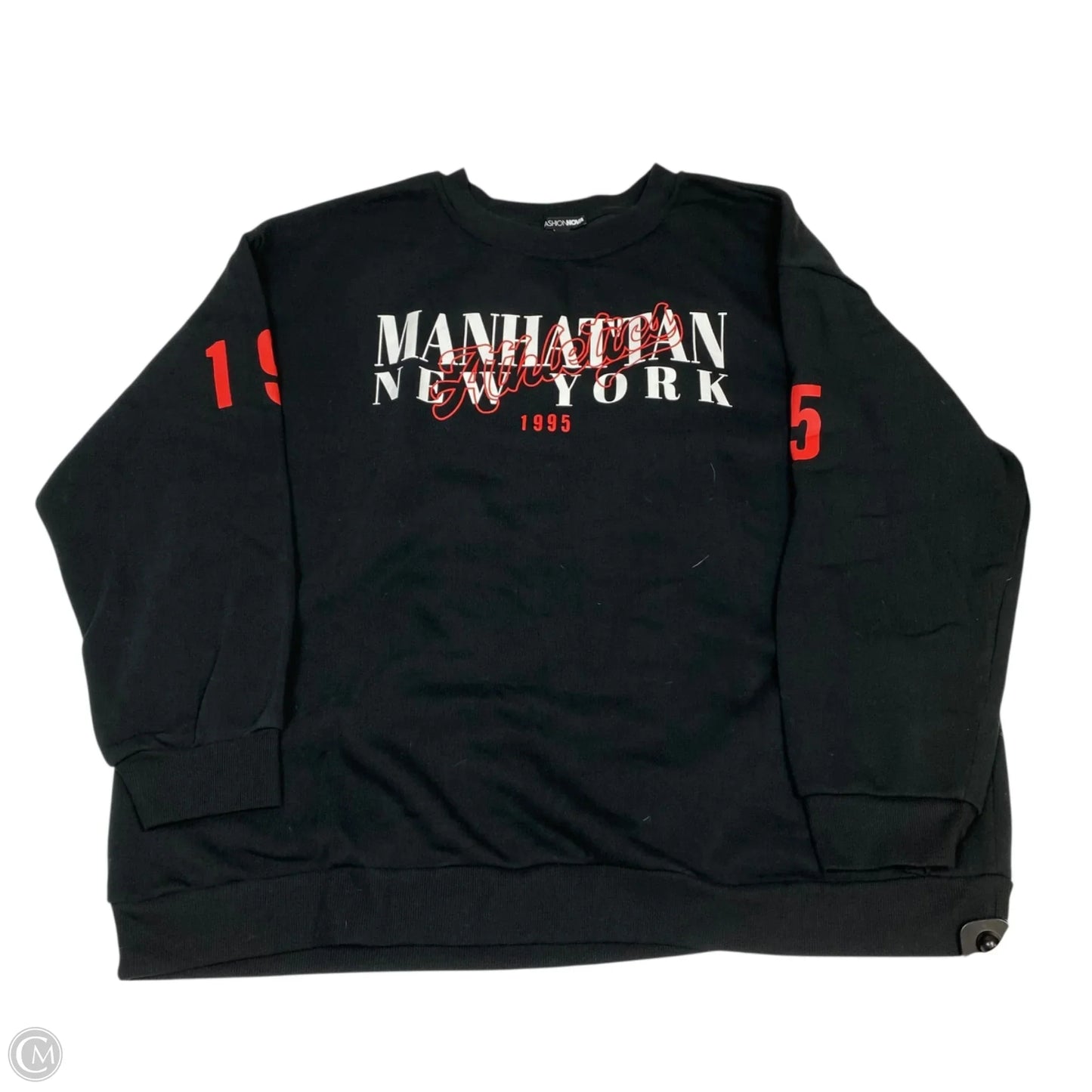 Sweatshirt Crewneck By Fashion Nova In Black, Size: 3x