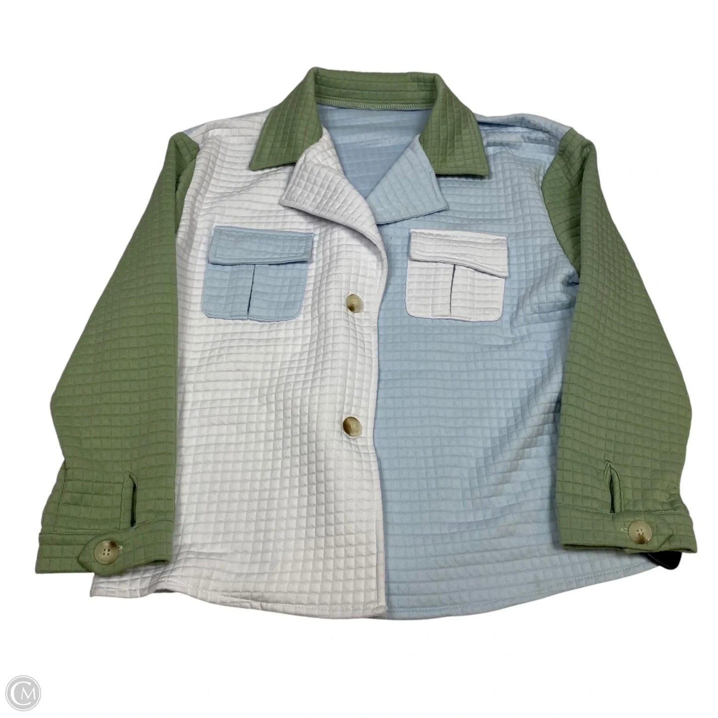 Top Long Sleeve By Shein In Blue & Green, Size: S