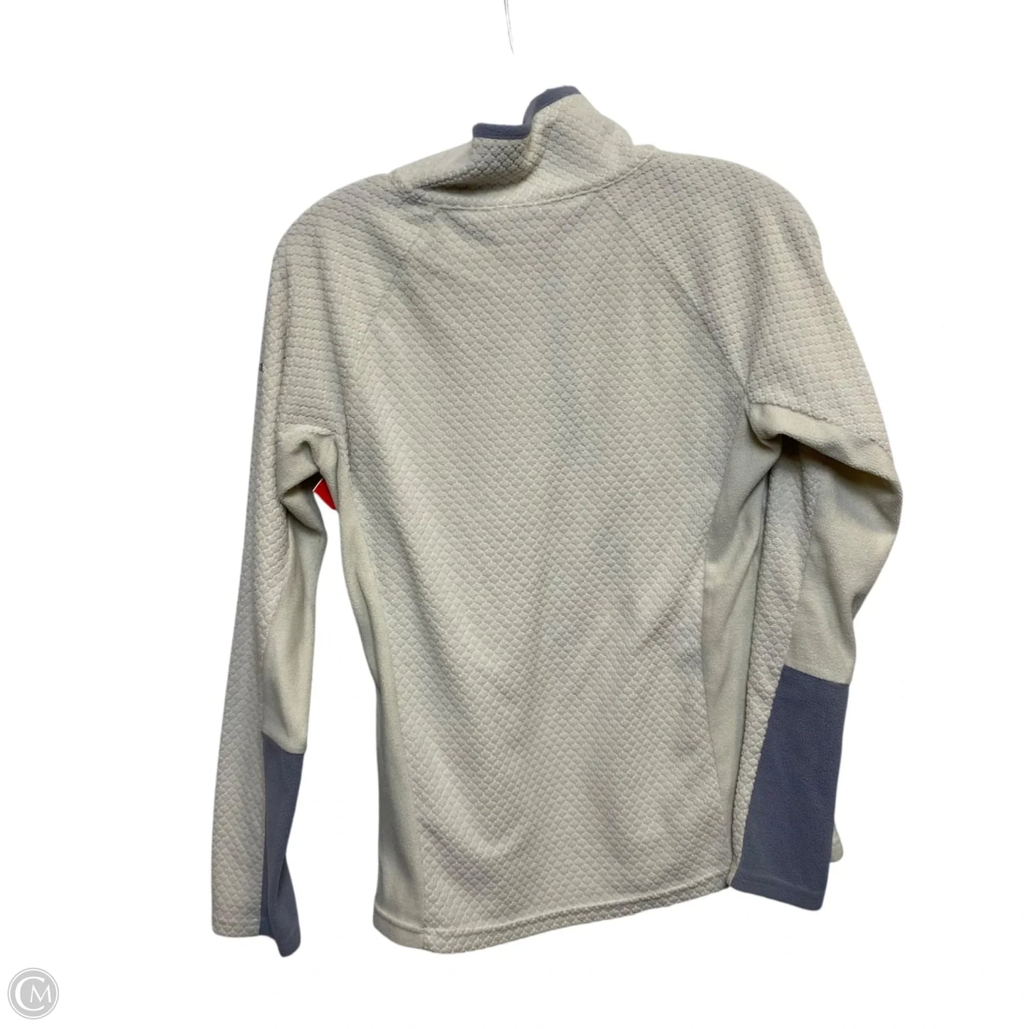 Athletic Top Long Sleeve Collar By Columbia In Cream & Grey, Size: S
