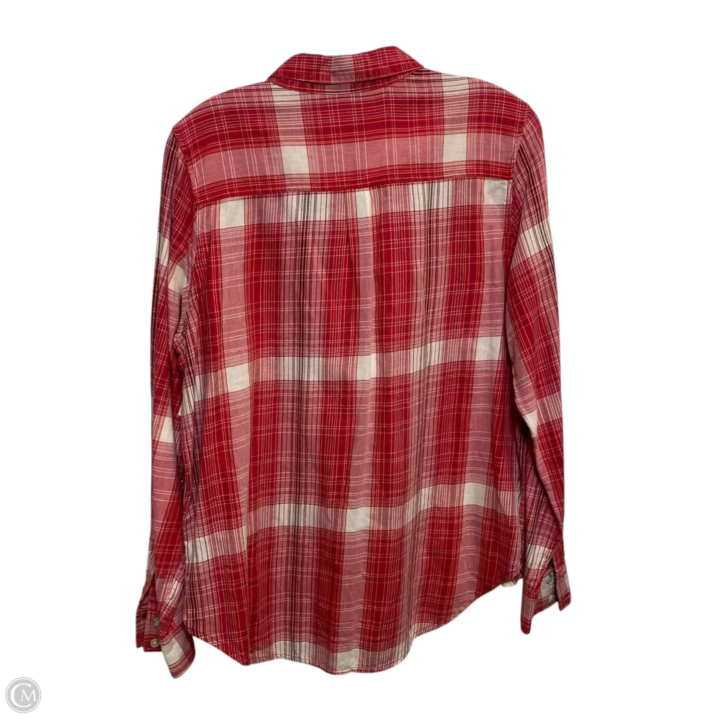 Top Long Sleeve By Universal Thread In Red & White, Size: M