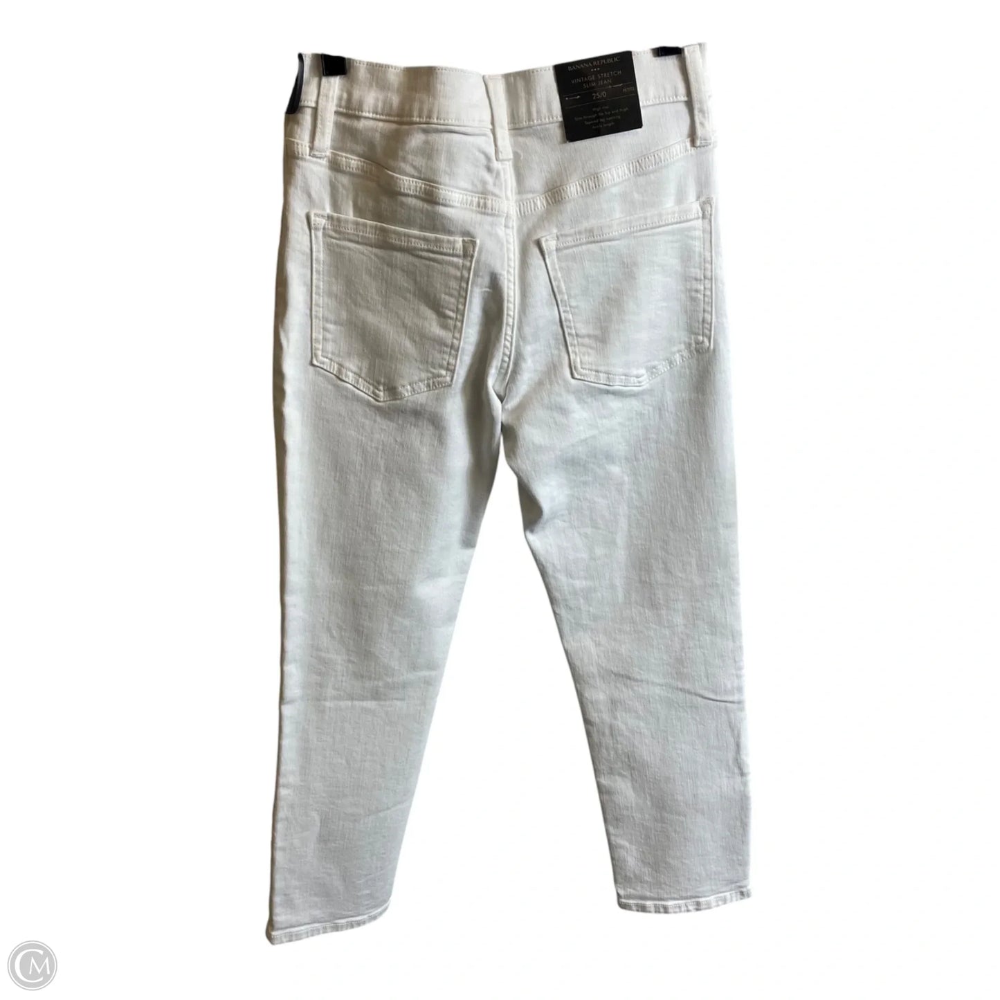 Jeans Skinny By Banana Republic In White Denim, Size: 0p