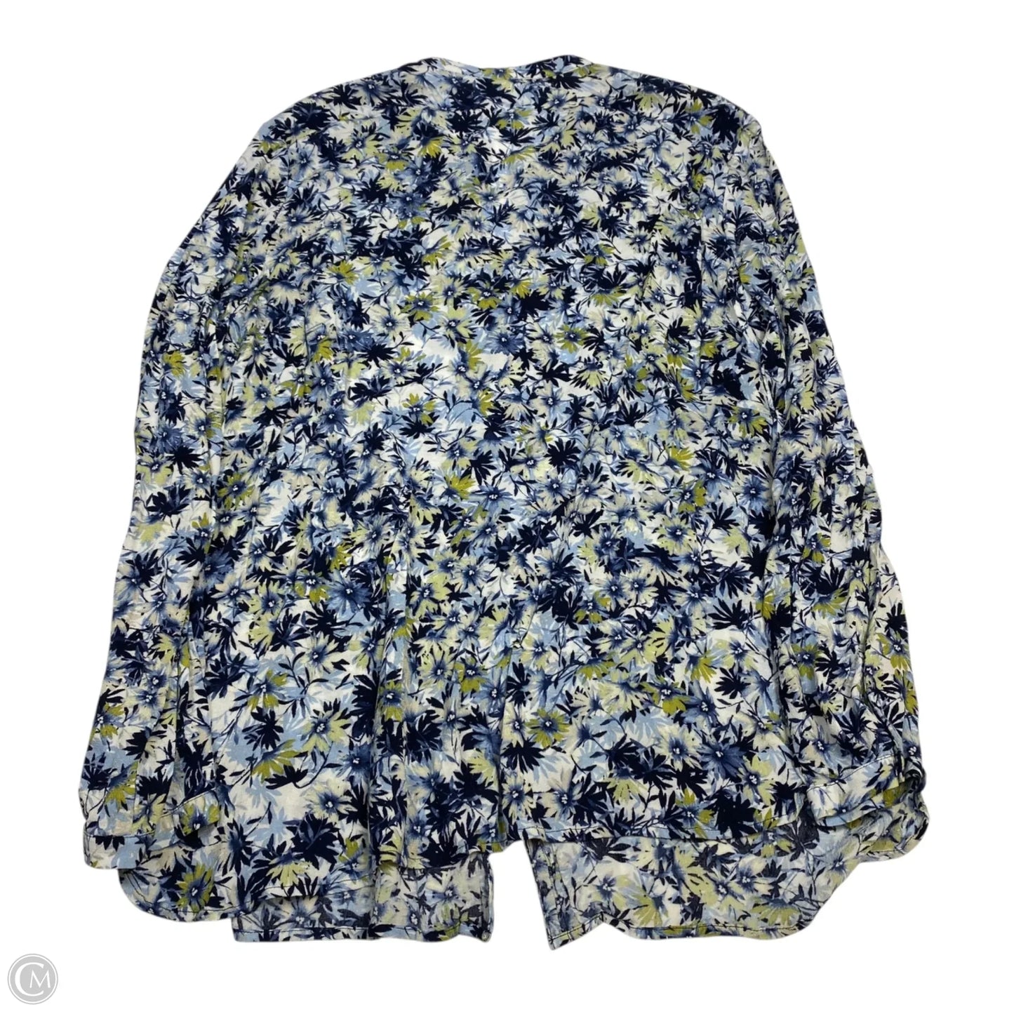 Top Long Sleeve By J. Jill In Blue & White, Size: Xl