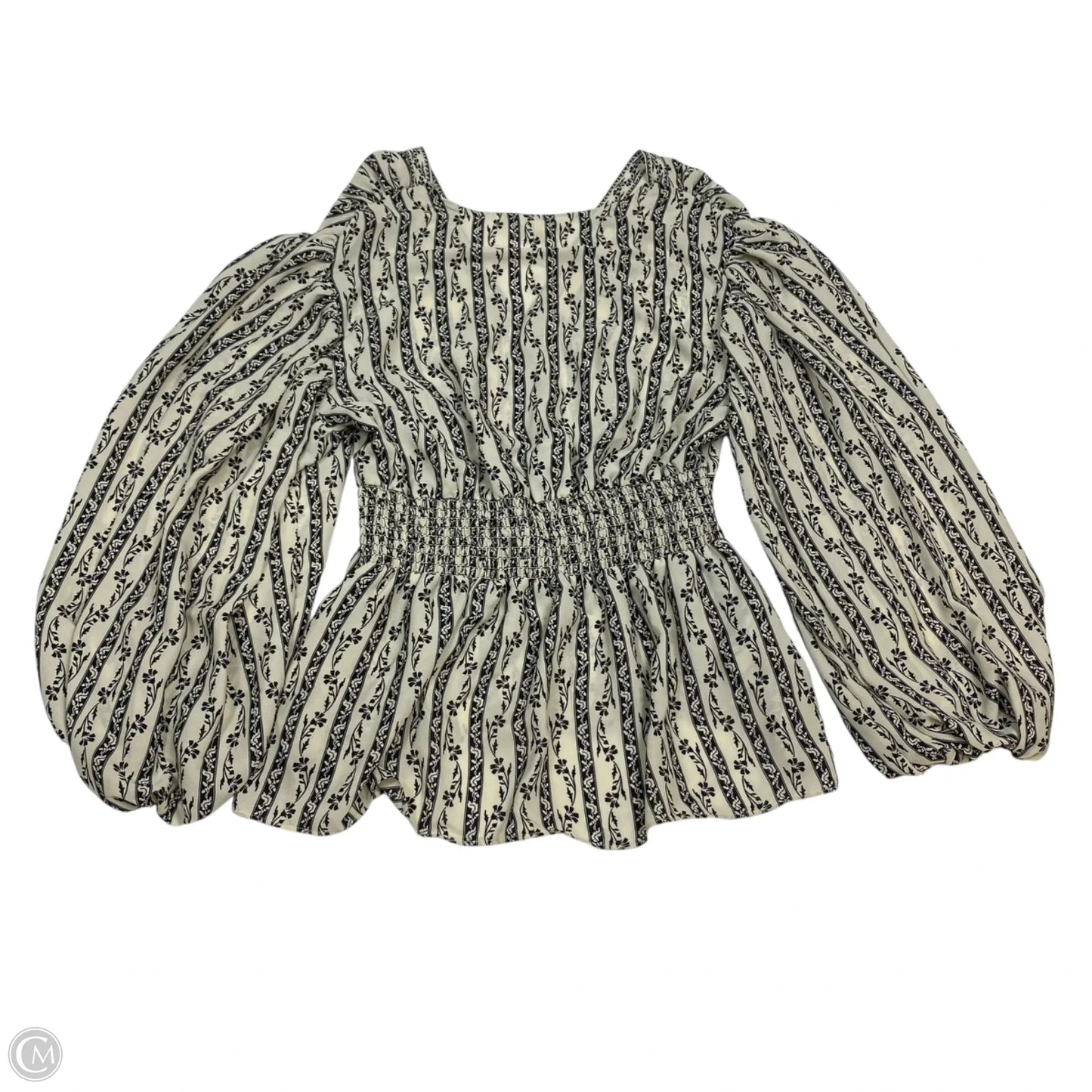 Top Long Sleeve By Max Studio In Black & Cream, Size: M