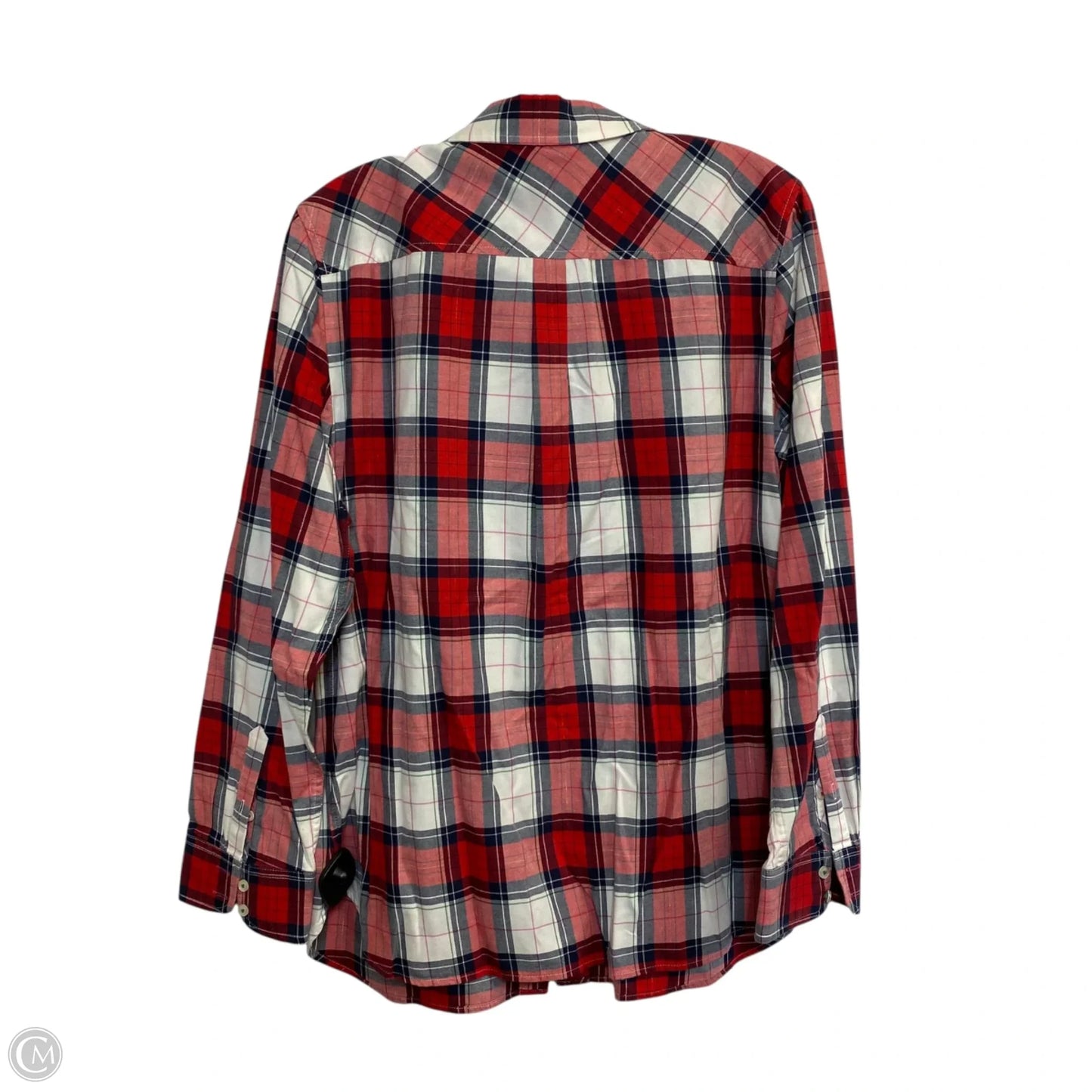 Top Long Sleeve By Talbots In Blue & Red & White, Size: L