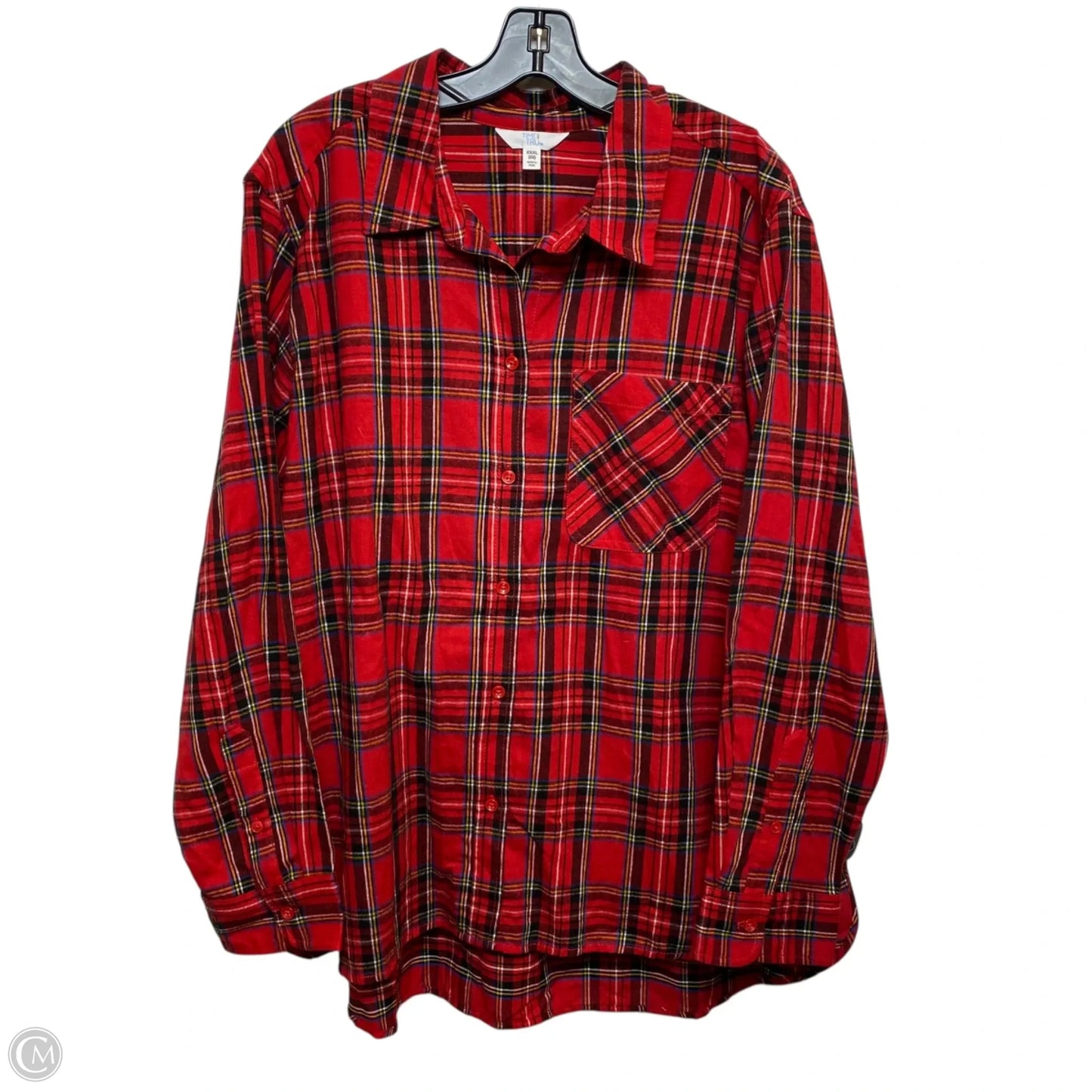 Top Long Sleeve By Time And Tru In Red, Size: 3x