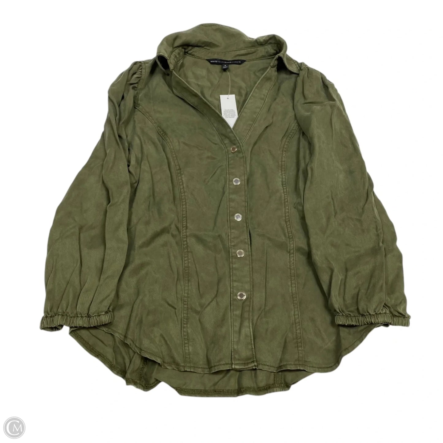 Top 3/4 Sleeve By White House Black Market In Green, Size: M