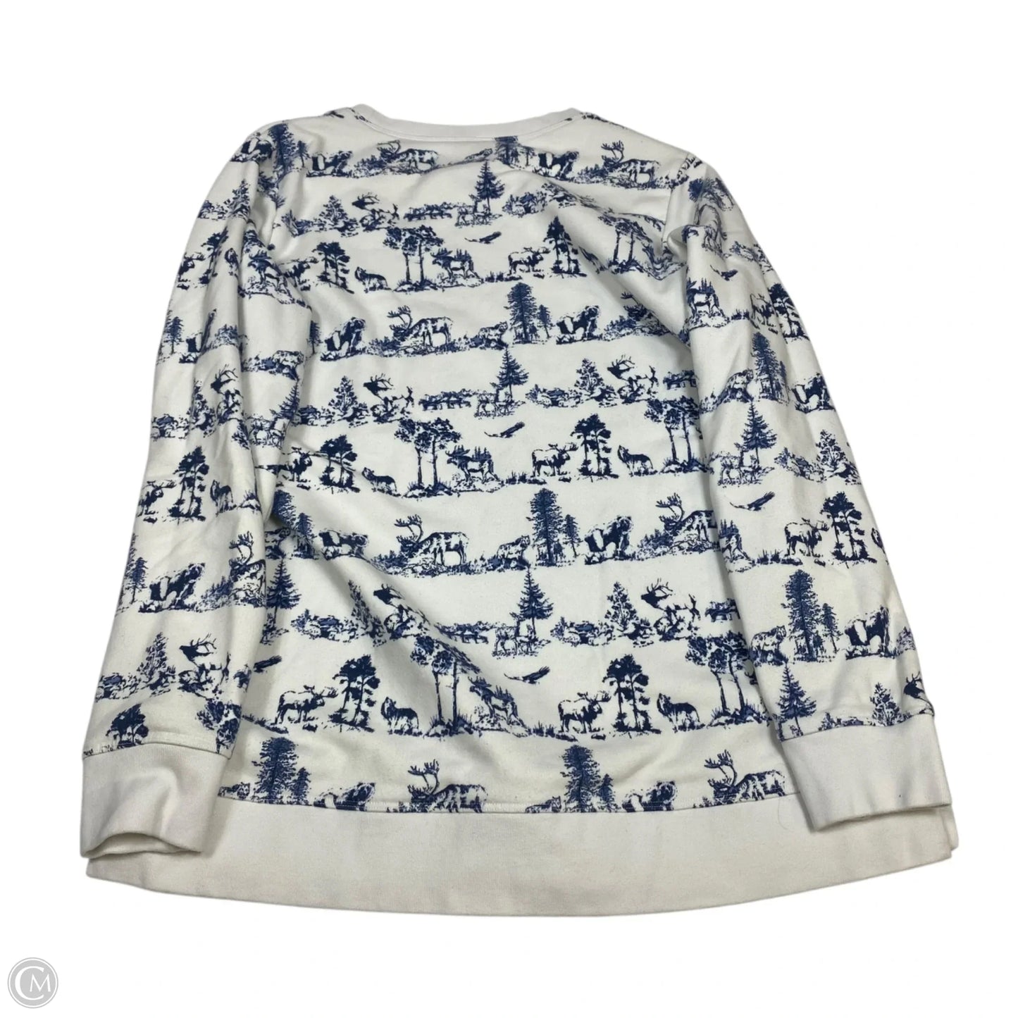 Sweatshirt Crewneck By Lands End In Blue & White, Size: M