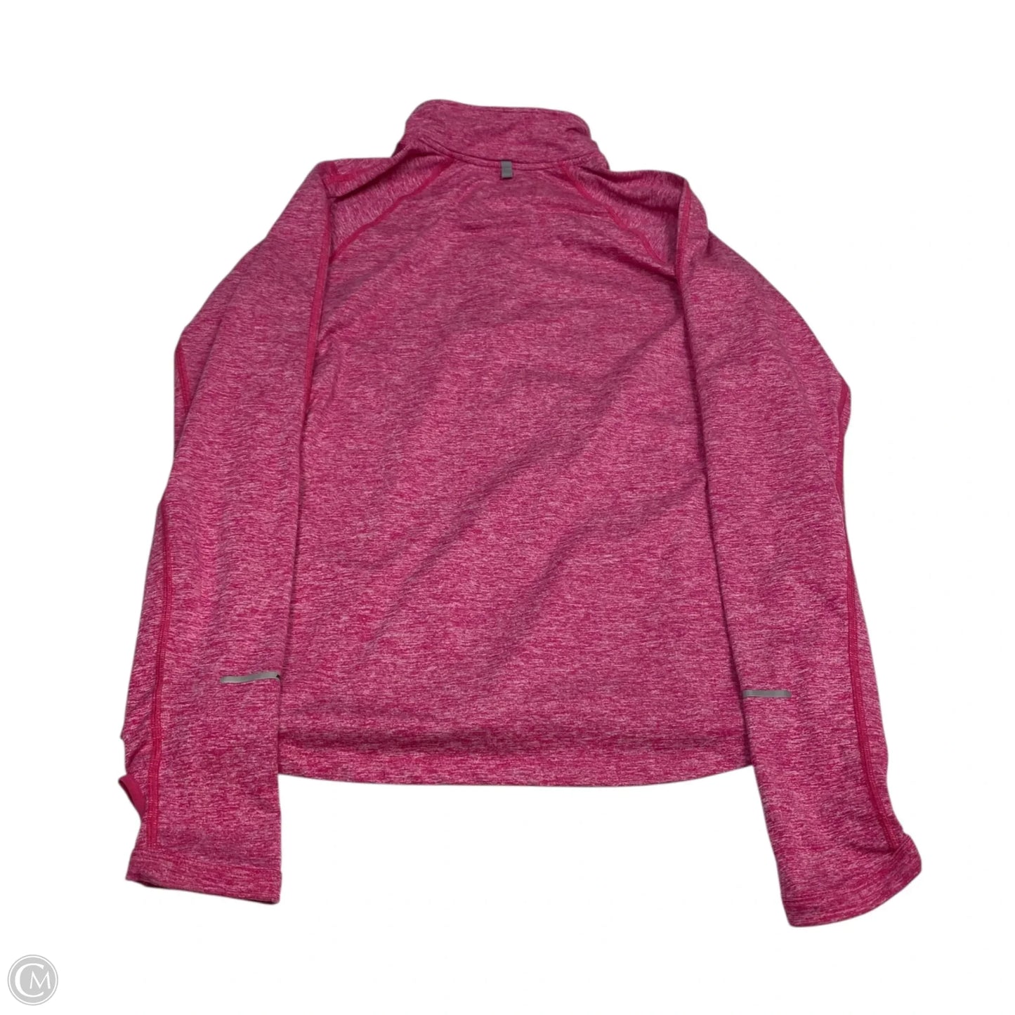 Athletic Top Long Sleeve Collar By Nike In Pink, Size: M