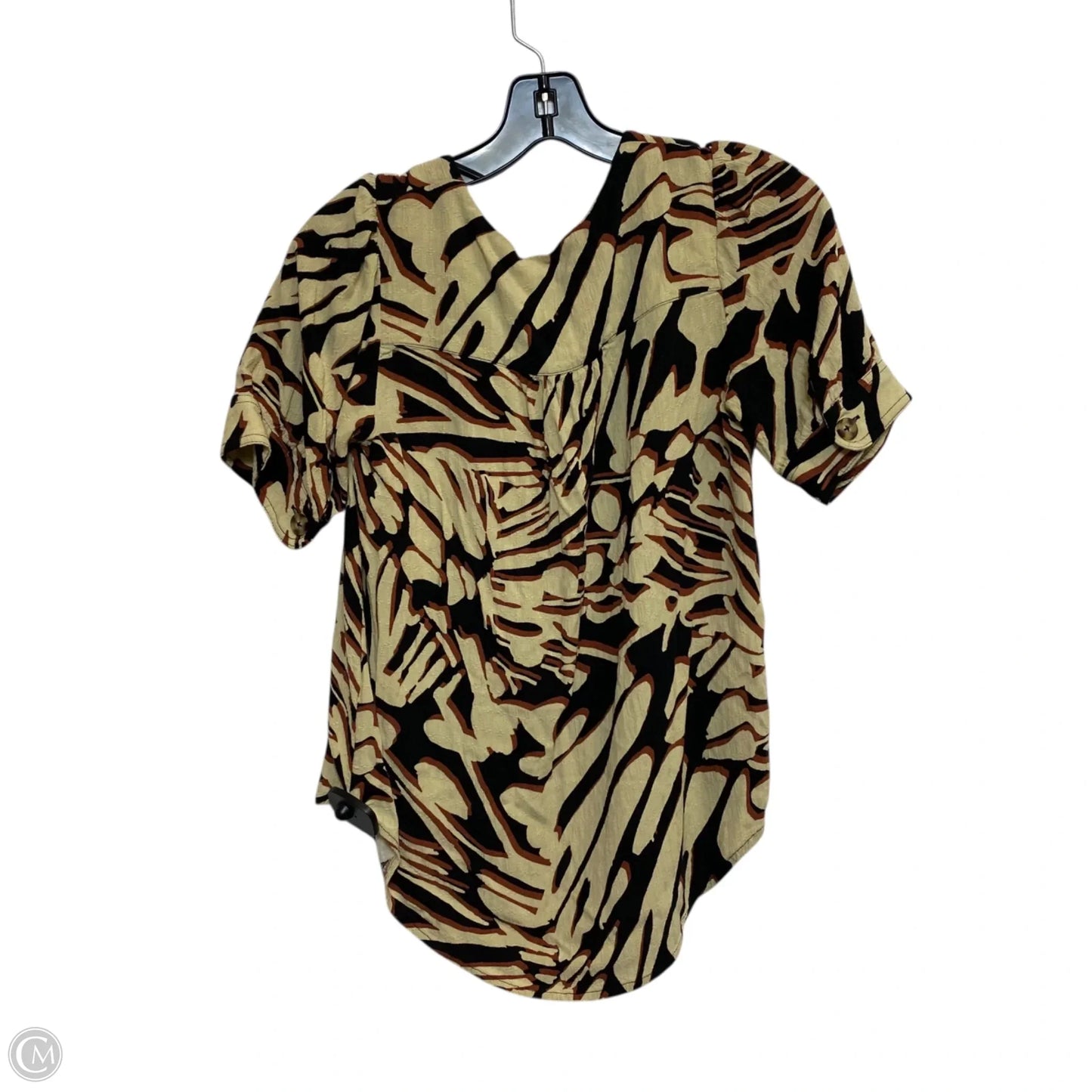 Top Short Sleeve By Maeve In Black & Tan, Size: Xs