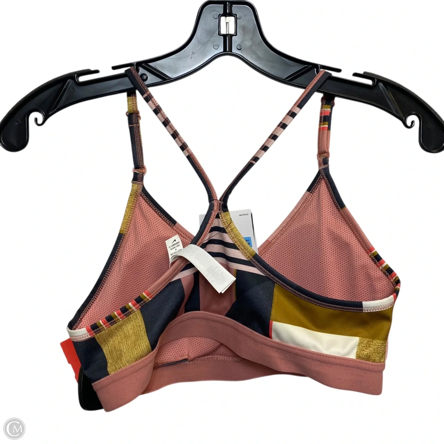 Athletic Bra By Nike In Pink & Yellow, Size: M