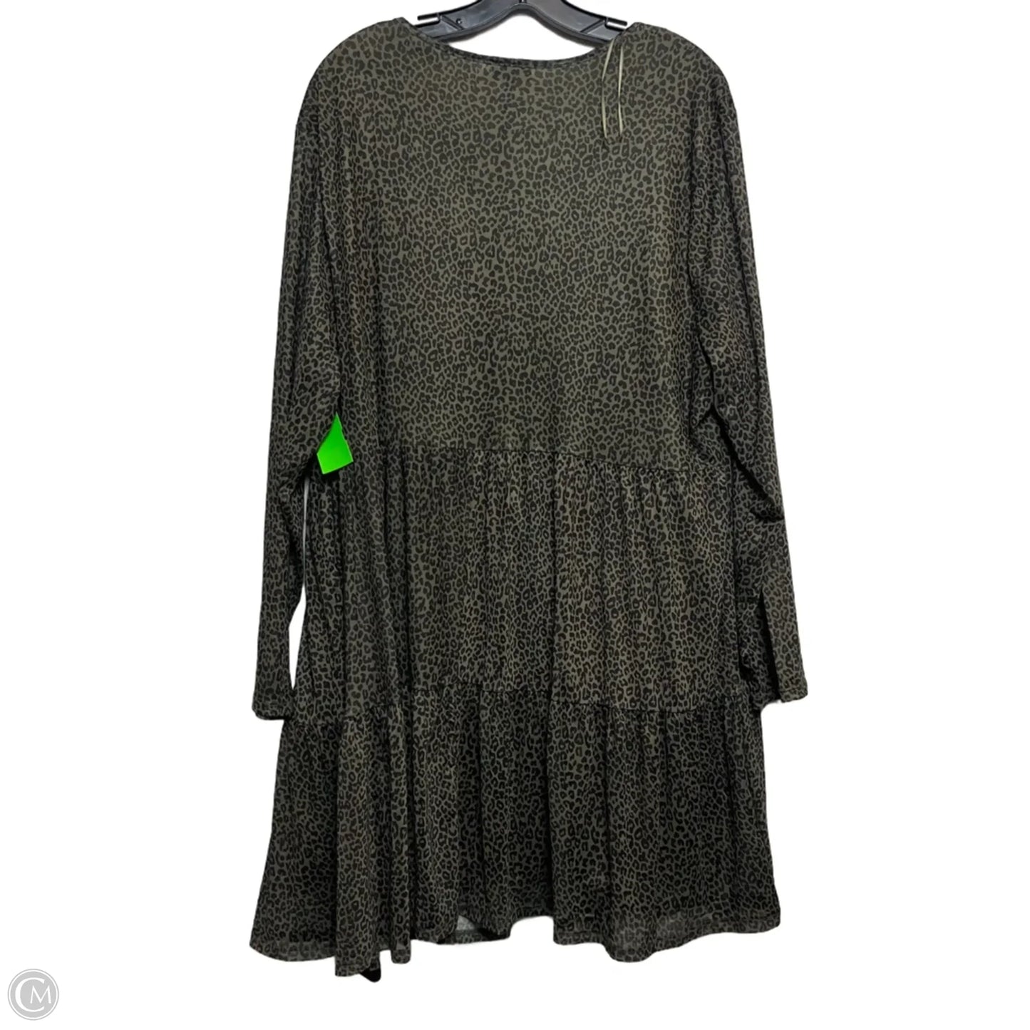 Dress Casual Short By Love Fire In Black & Green, Size: 3x