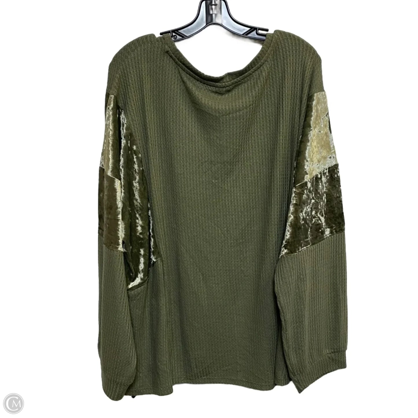 Top Long Sleeve By Cato In Green, Size: 4x