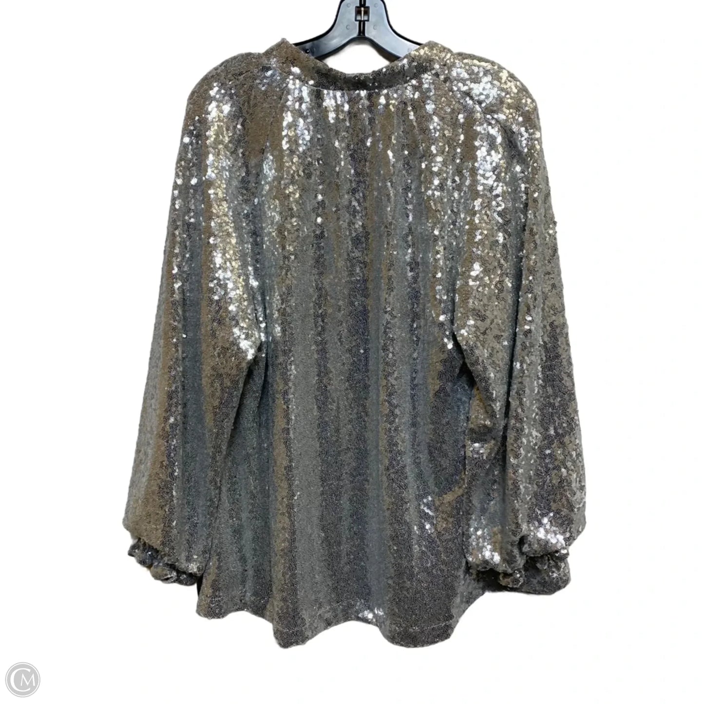 Top Long Sleeve By Crown And Ivy In Silver, Size: 2x